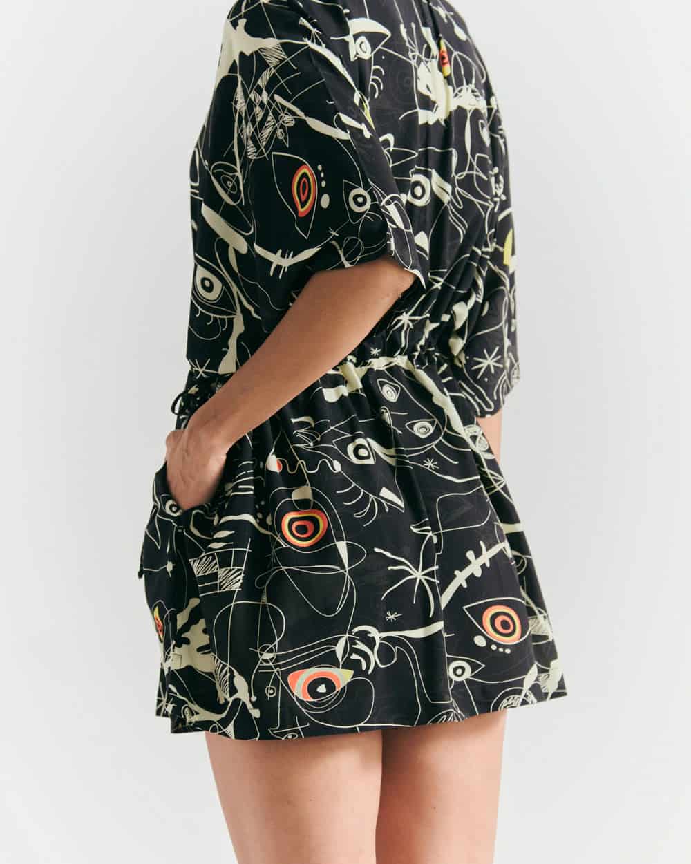 Kurta Tiras ajustable Joan negro+crudo mujer - miniatura 3