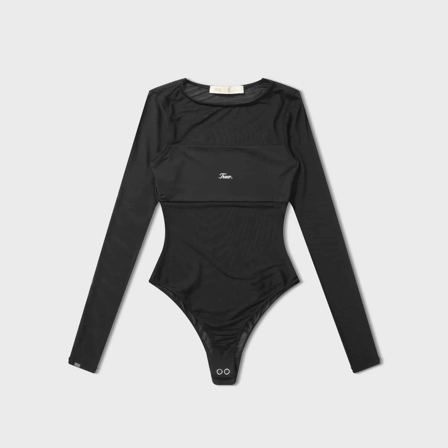 Bandeau Mesh Bodysuit - Black - miniatura 1