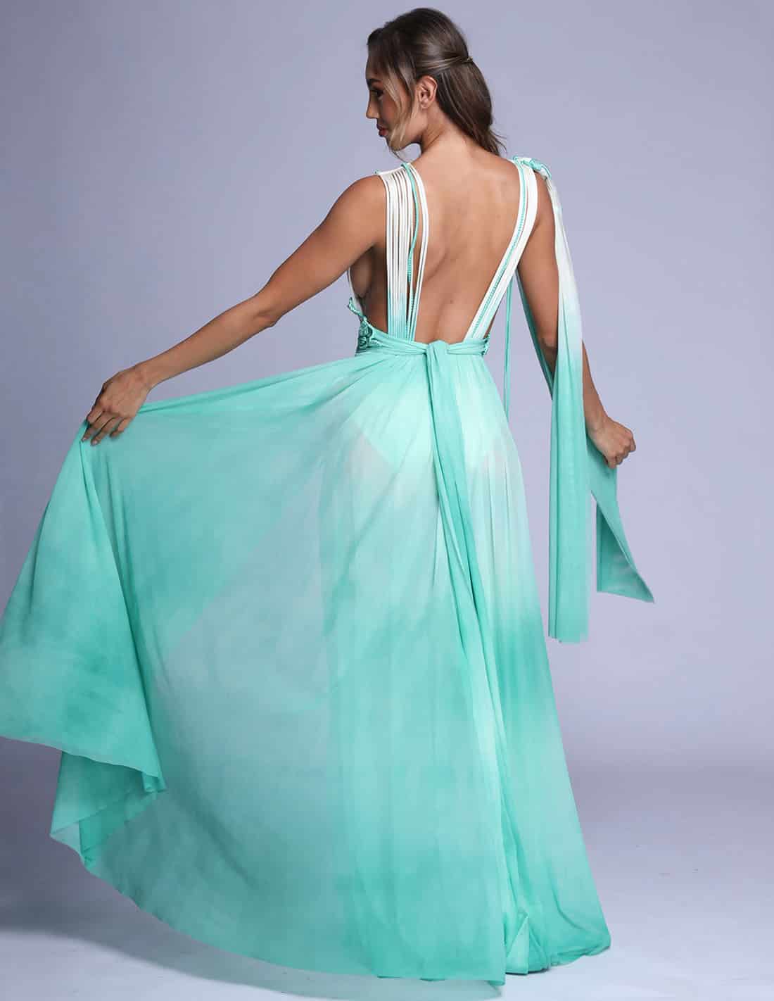 Vestido Copernico Faded Ivory + Aquamarine - miniatura 2