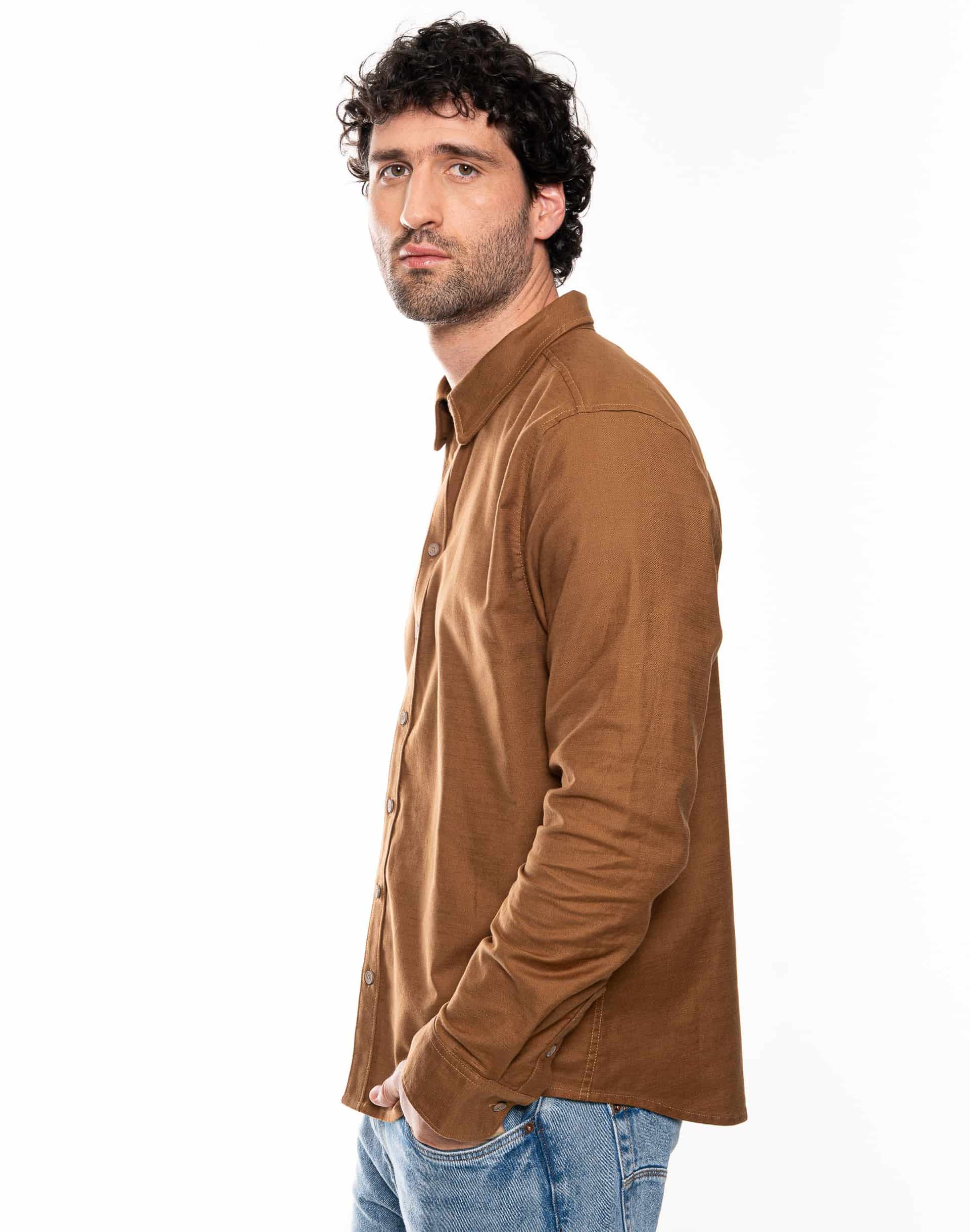 Camisa Manga Larga Efecto Lino - miniatura 2