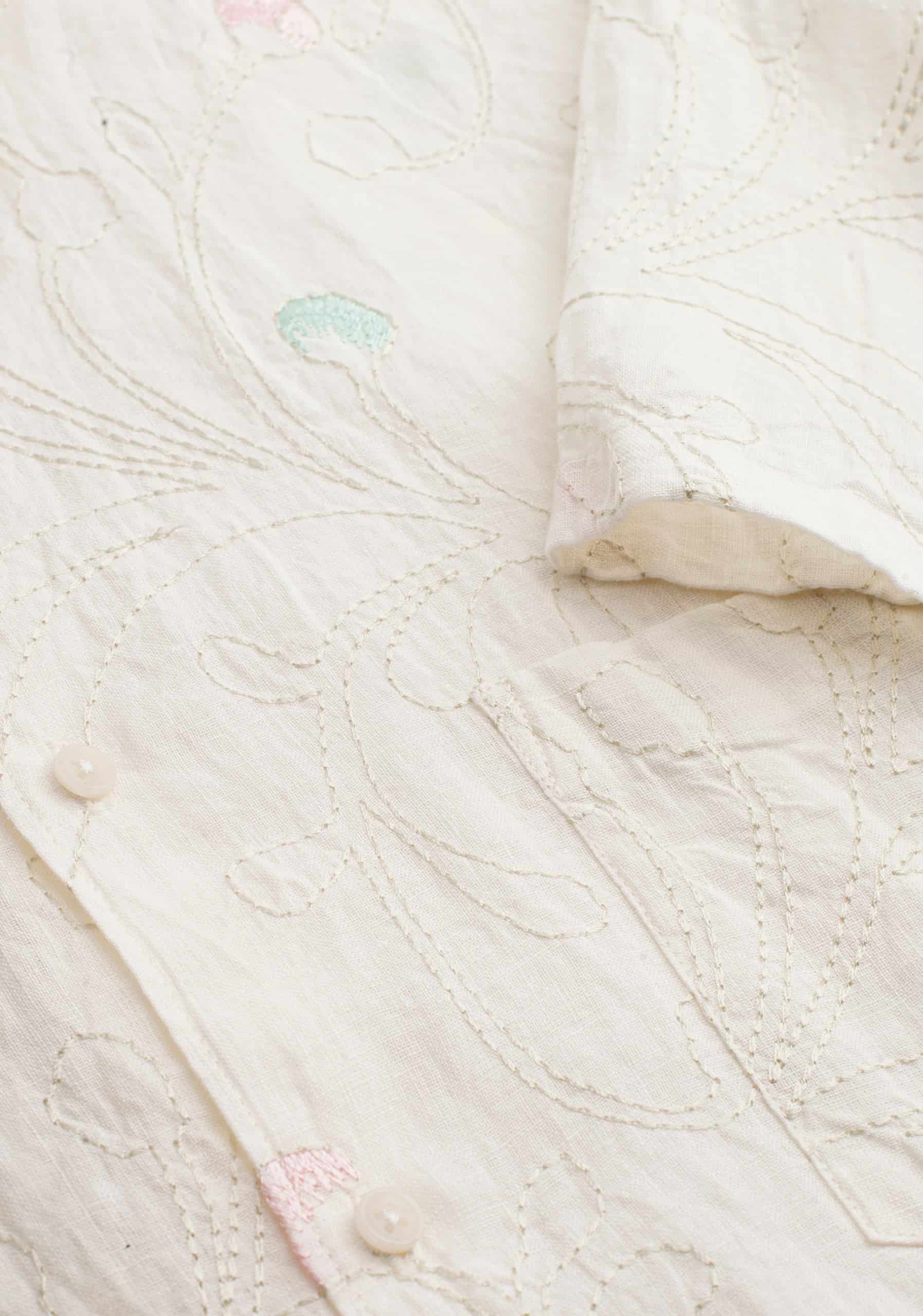 Camisa Lino Harlem Bordado Marfil - miniatura 3