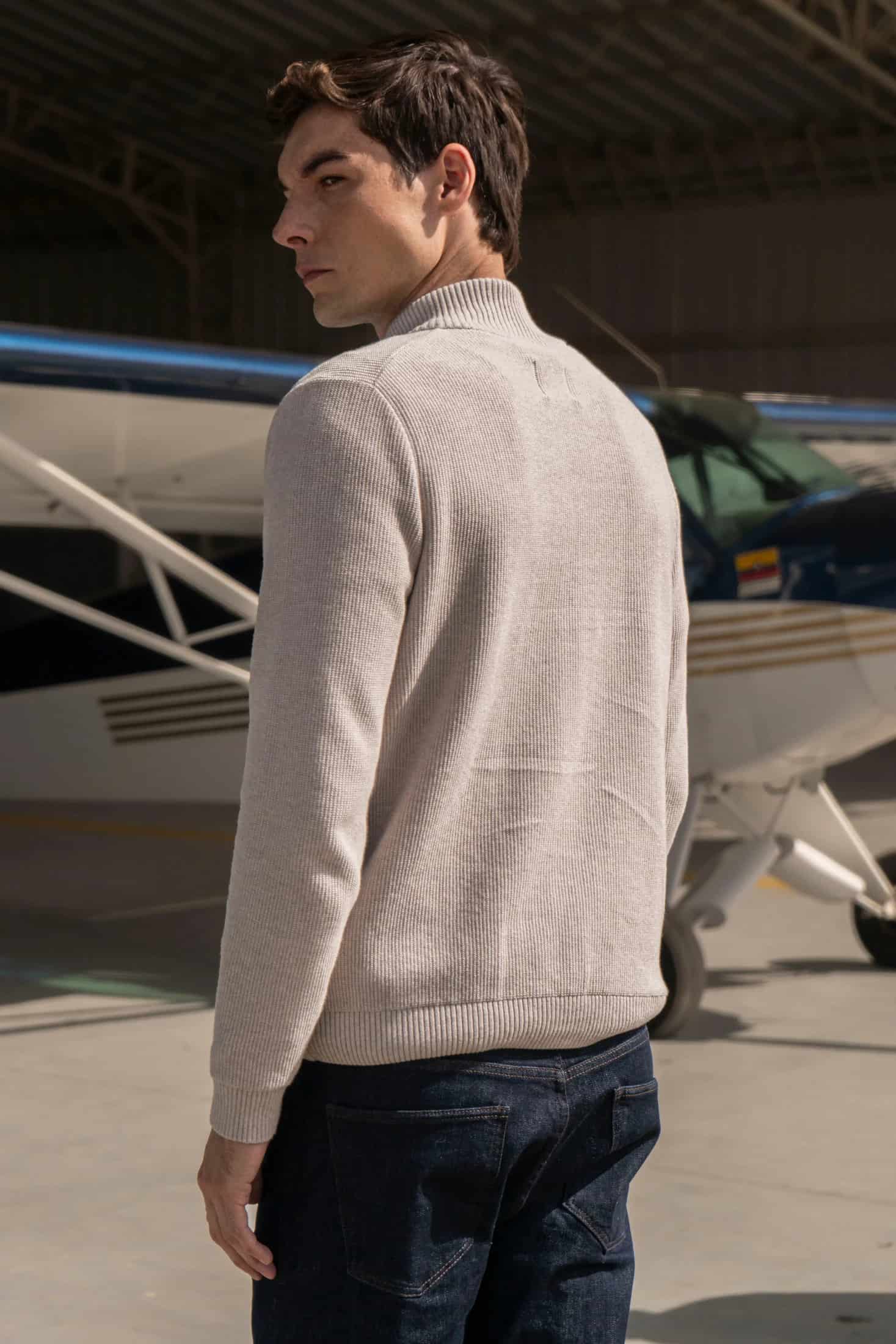 Suéter Halfzip Honey Hombre Arena - miniatura 4