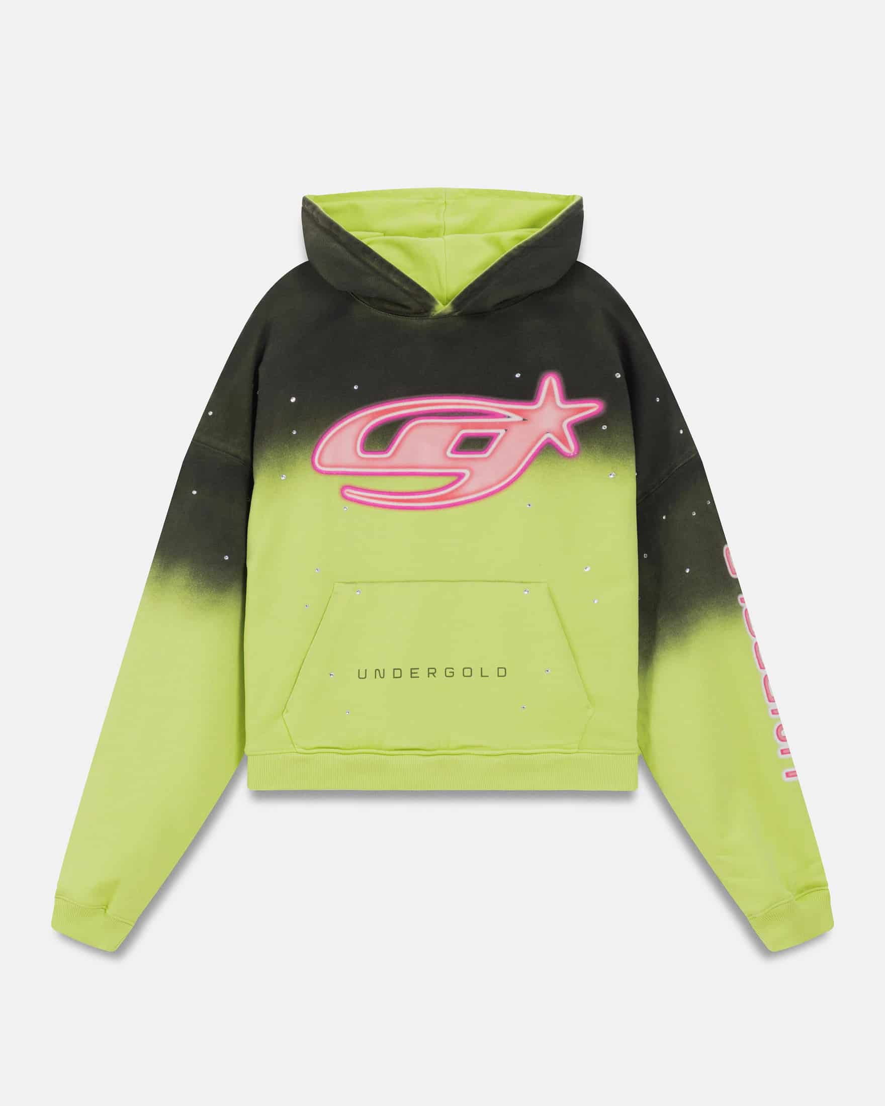 Act 1 Neon Boxy Fit Hoodie Faded Green - miniatura 1