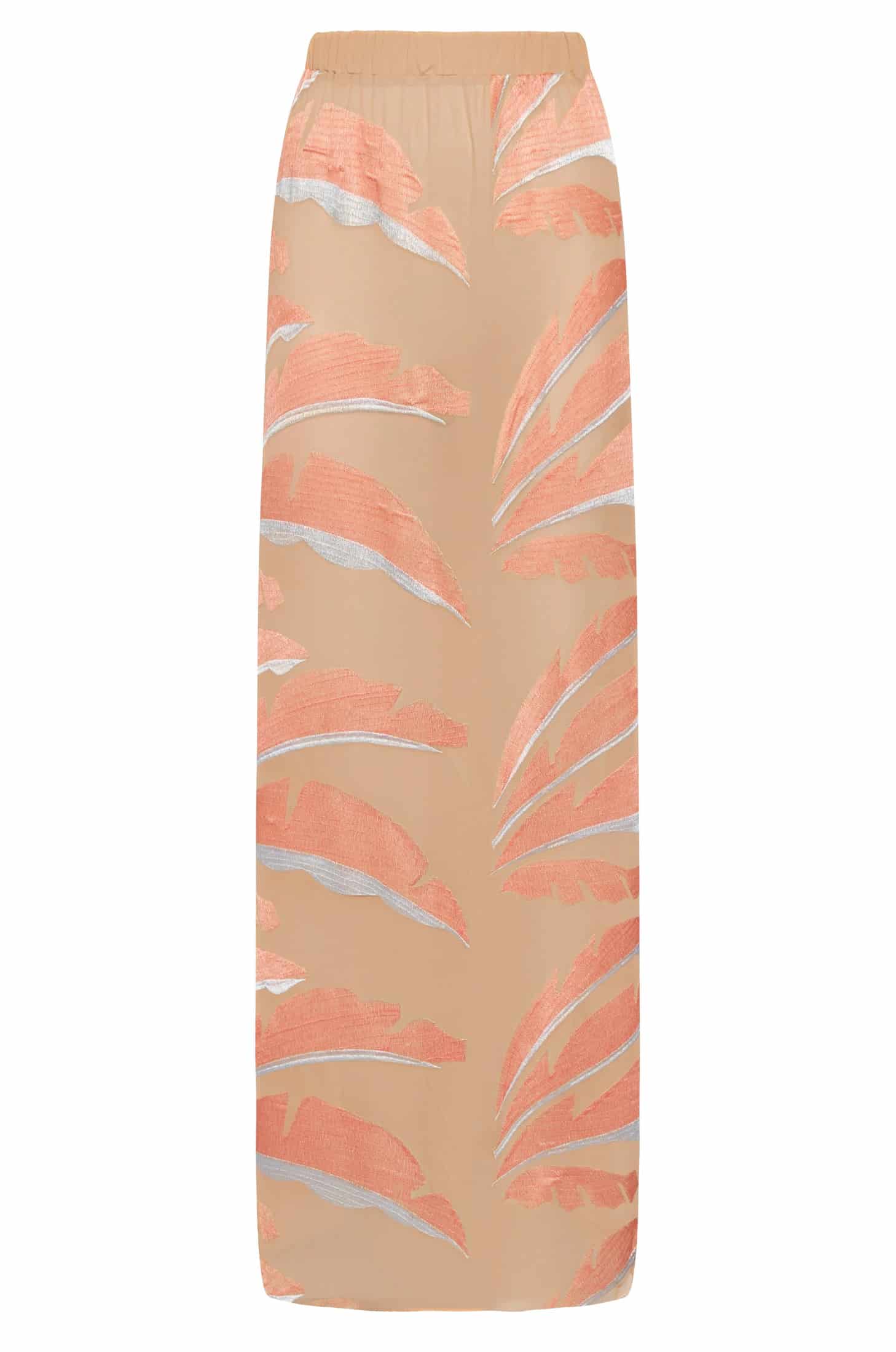 Solana Embroidered Mesh Maxi Skirt / Peach Palms - miniatura 2