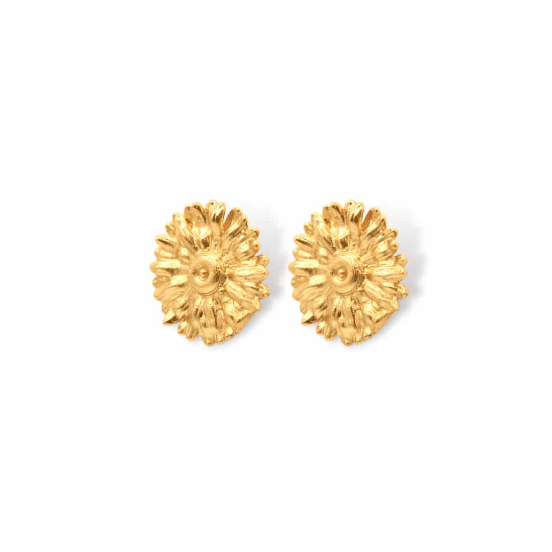 Aretes con flor de margarita mediana - miniatura 2
