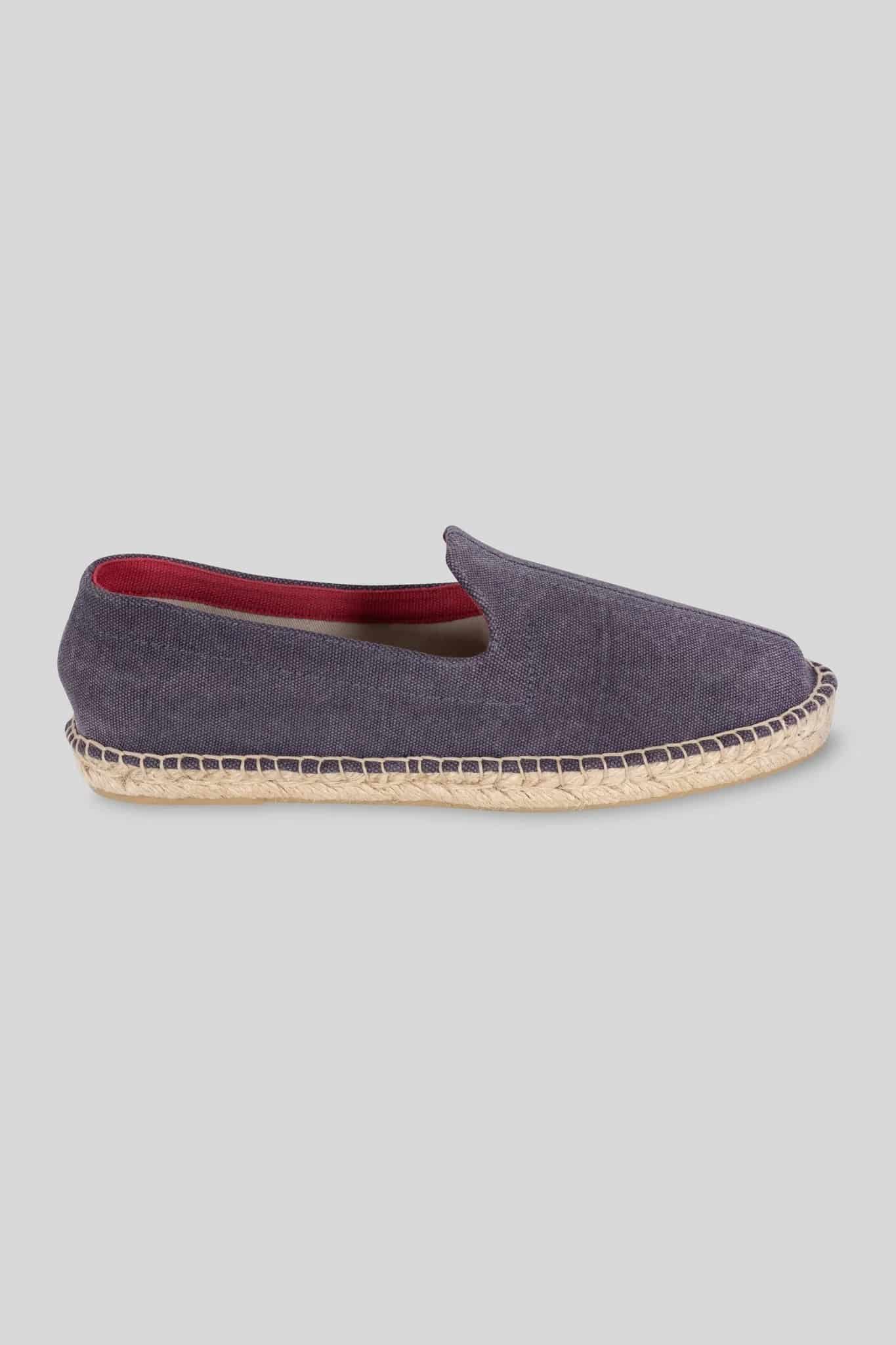 Men's leather espadrille blue canvas - miniatura 3