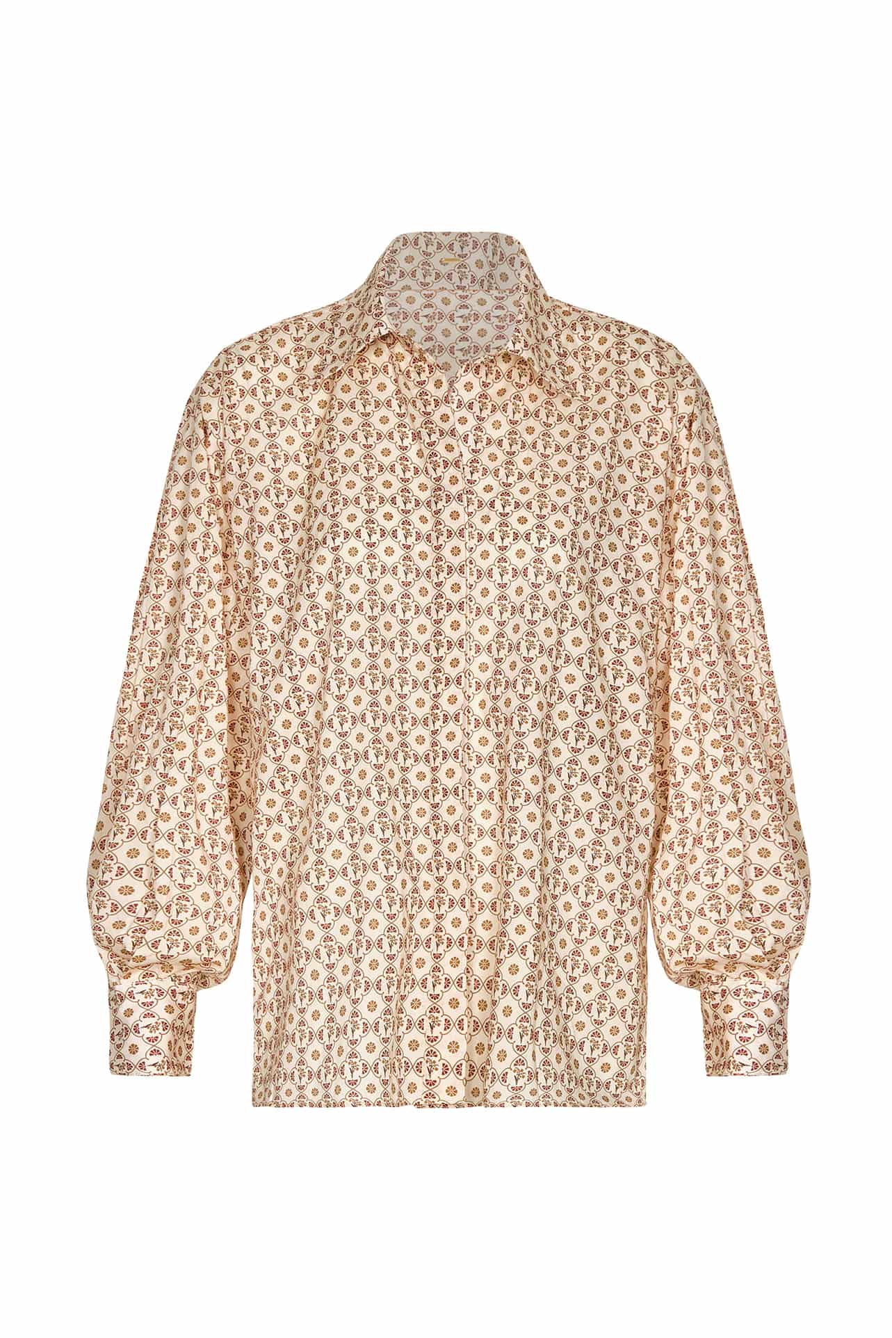 Barnes Cotton Bio Shirt / Beige May Flower - miniatura 1