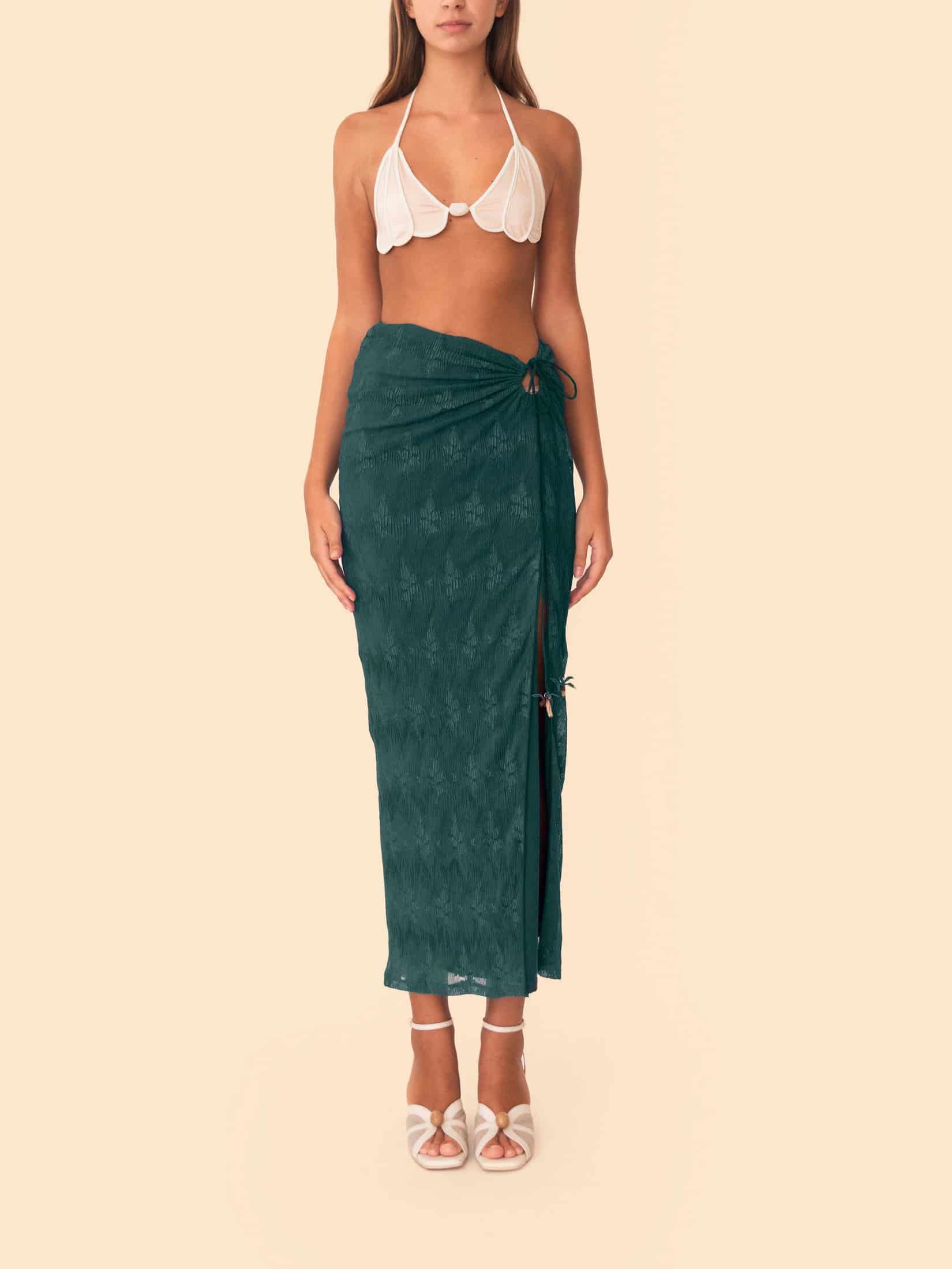 FRANKIE SKIRT TEAL/PETROLEO - miniatura 1