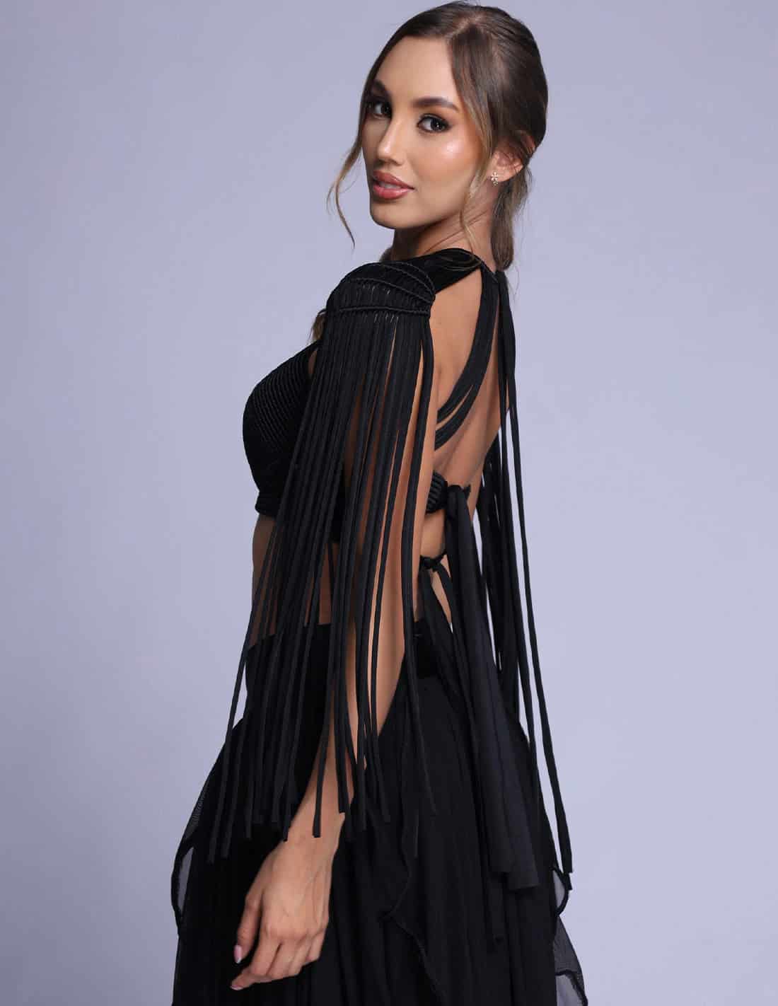 Crop Top Guerrera Negro - miniatura 3