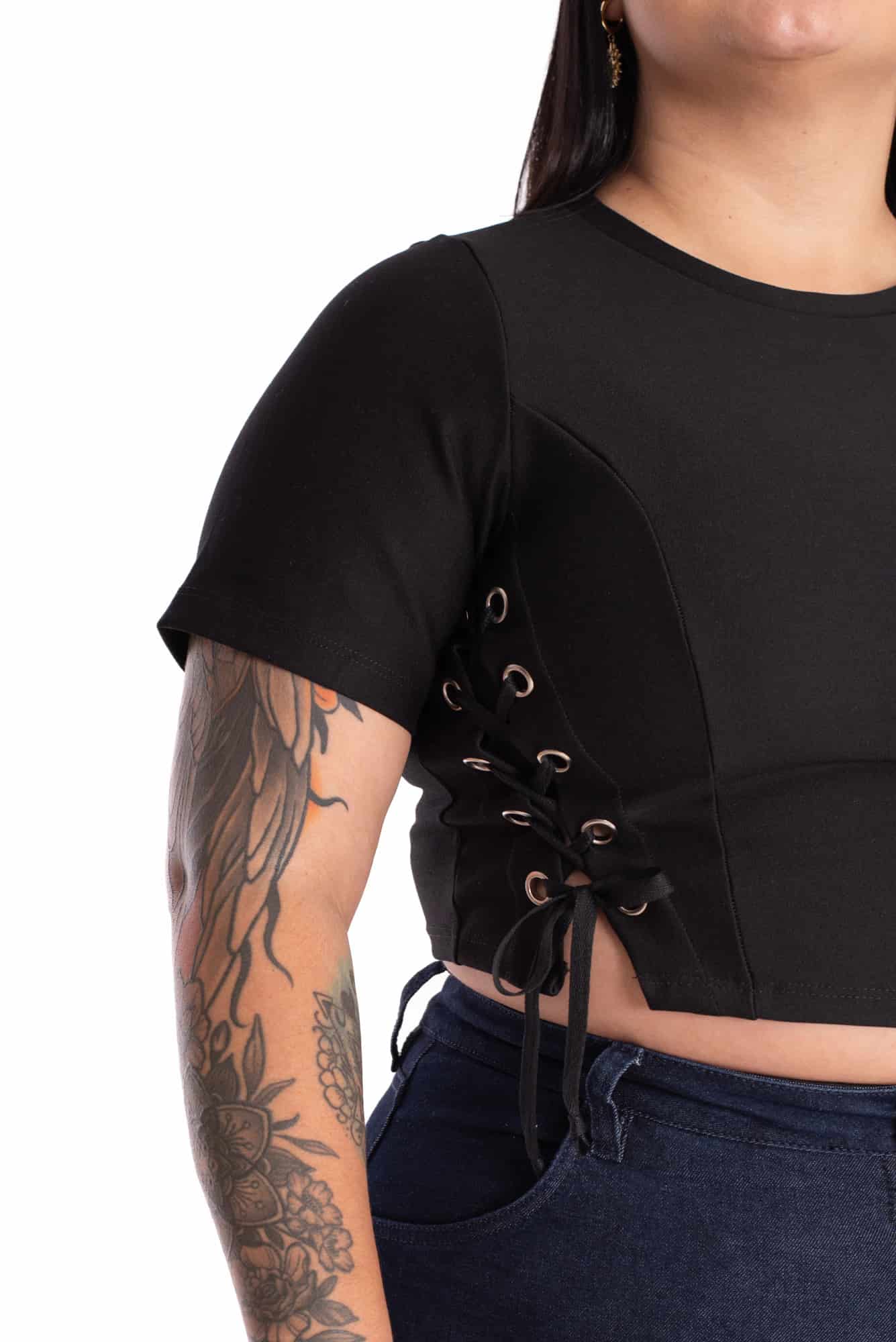 Crop Top Hoops Negro - miniatura 4