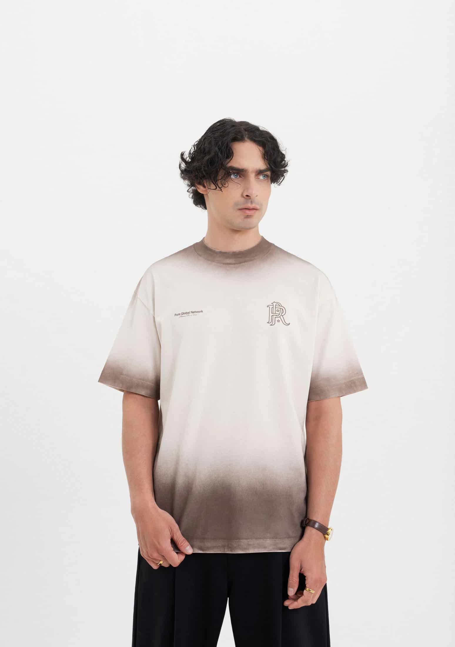 Across The Lines Brown Washed T-Shirt - miniatura 2