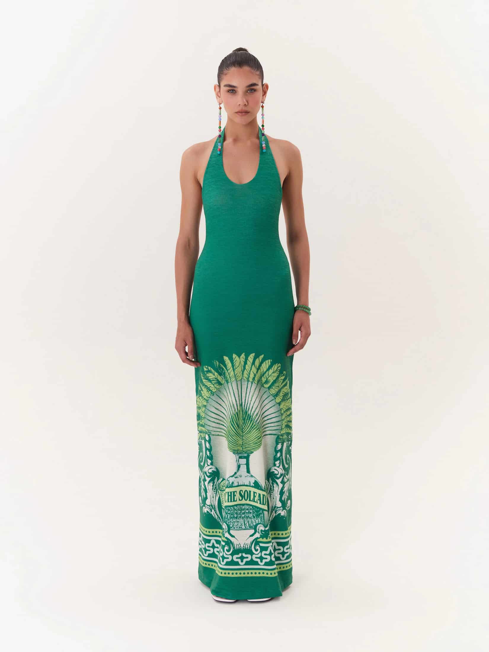 Halter Maxi Dress Solar - Verde - miniatura 1