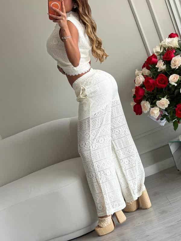 CONJUNTO CELINE BLANCO EN OJALILLO - miniatura 3
