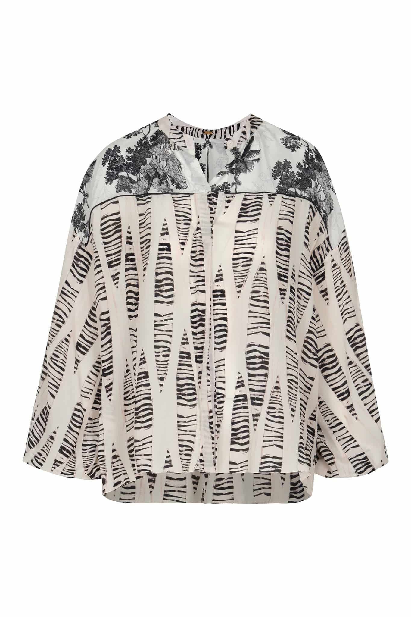 La Voragine Crepe Chine Shirt / Cream Canoe - miniatura 1
