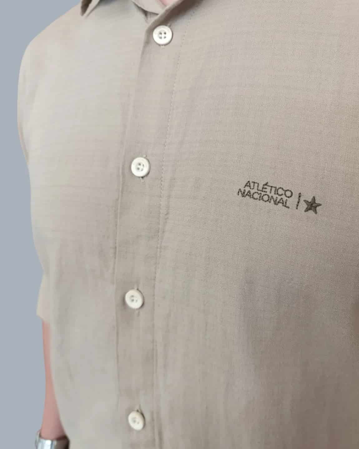 CAMISA LINO MANGA LARGA CAQUI HOMBRE - miniatura 2