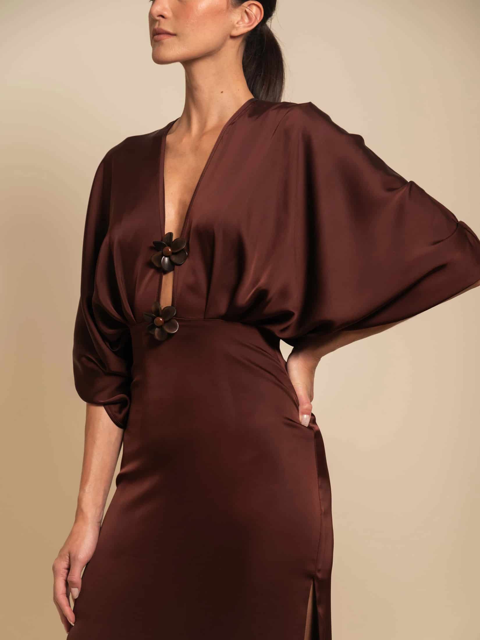 ABBEY DRESS ESPRESSO - miniatura 2