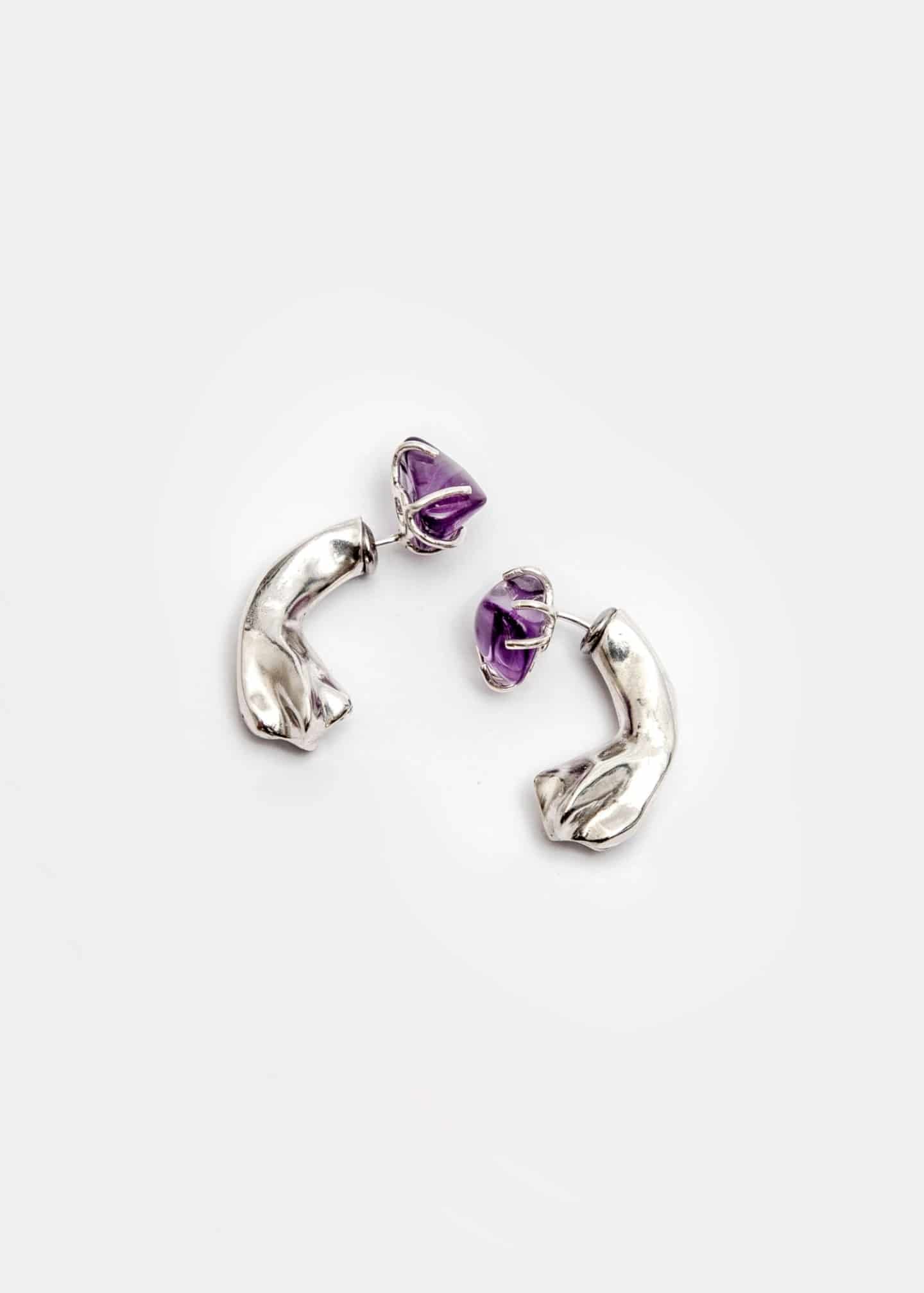 Aretes Amethyst mini Petal Curve - miniatura 1