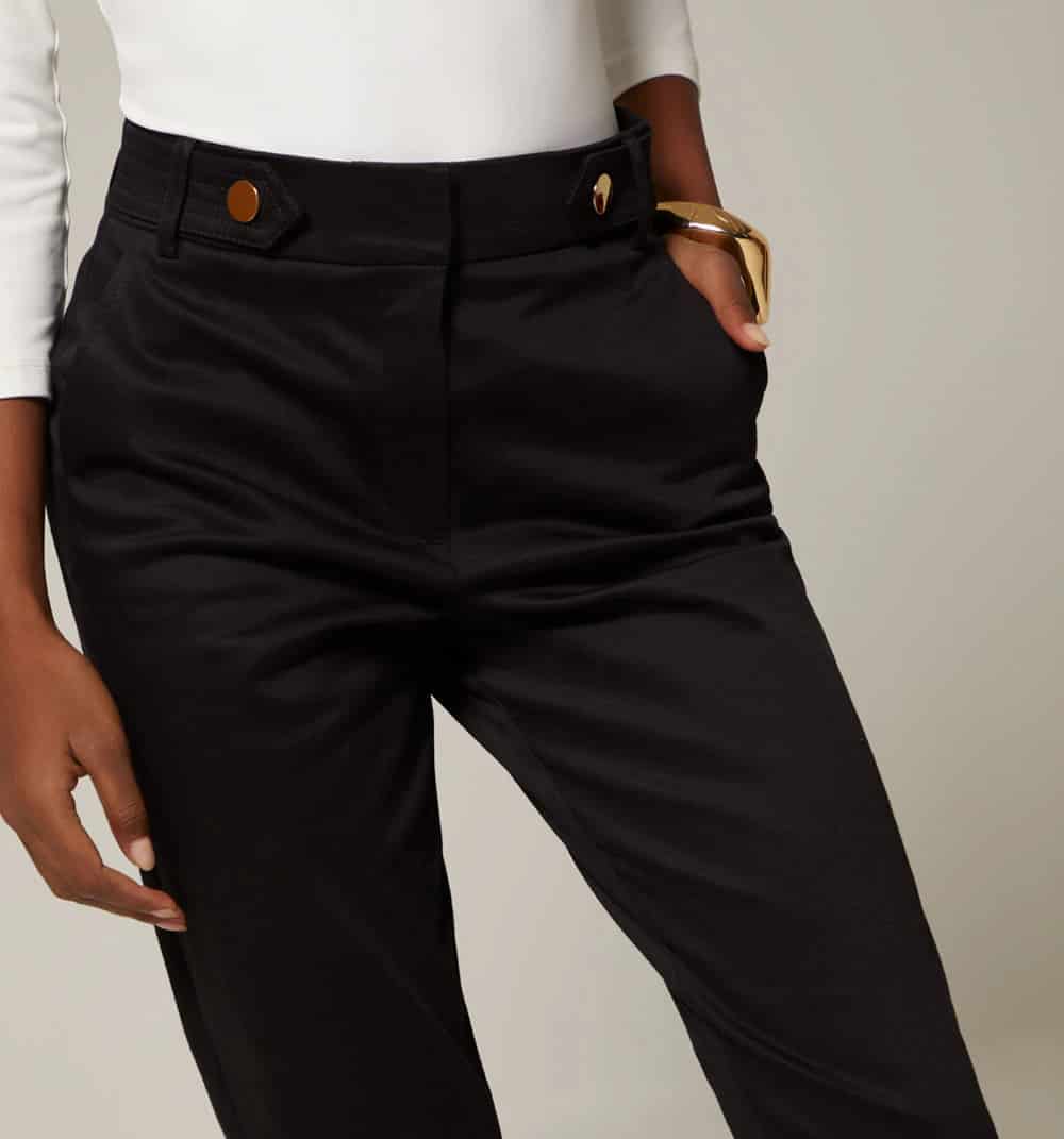 Pantalon tiro alto detalle en pretina - miniatura 3