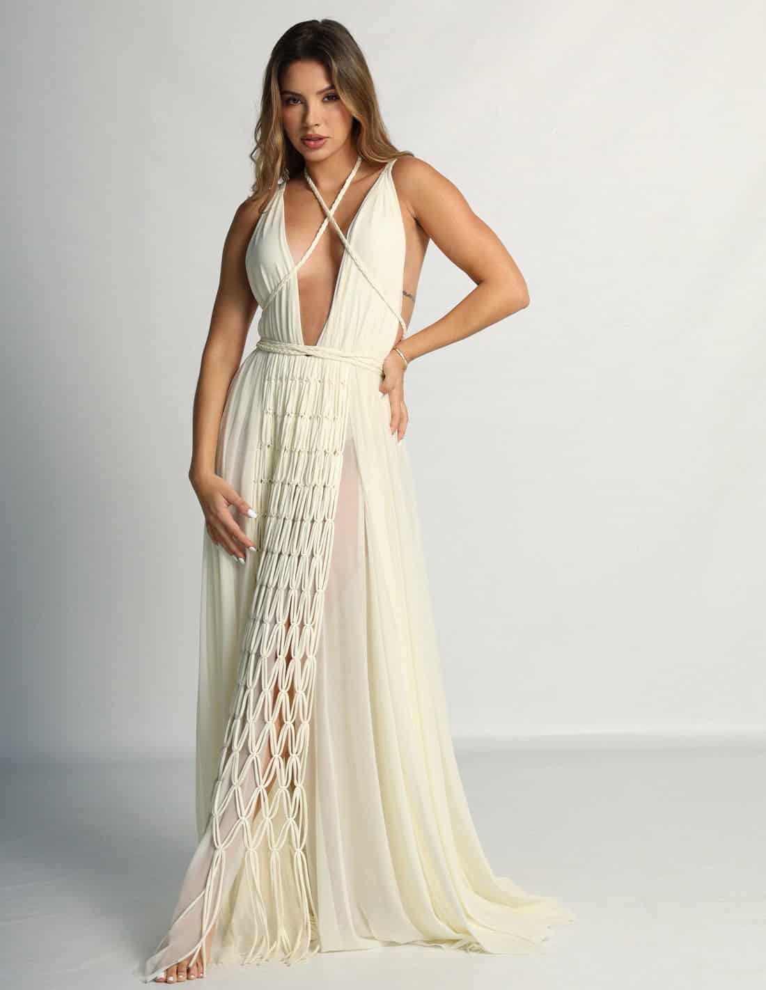 Vestido Diosa Marfil - miniatura 1