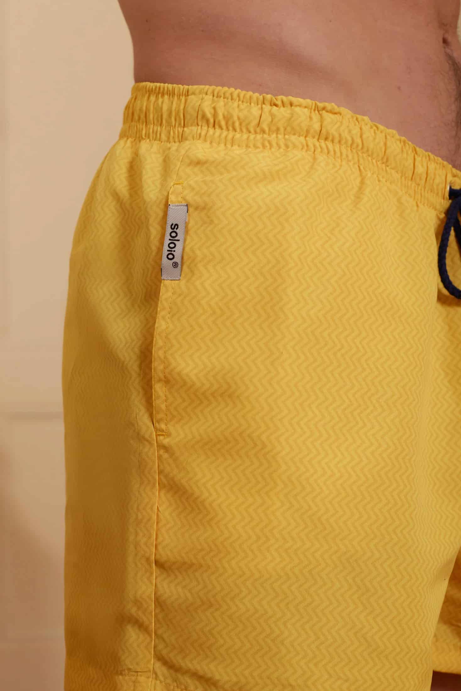 Men's swim trunk yellow zigzag - miniatura 6