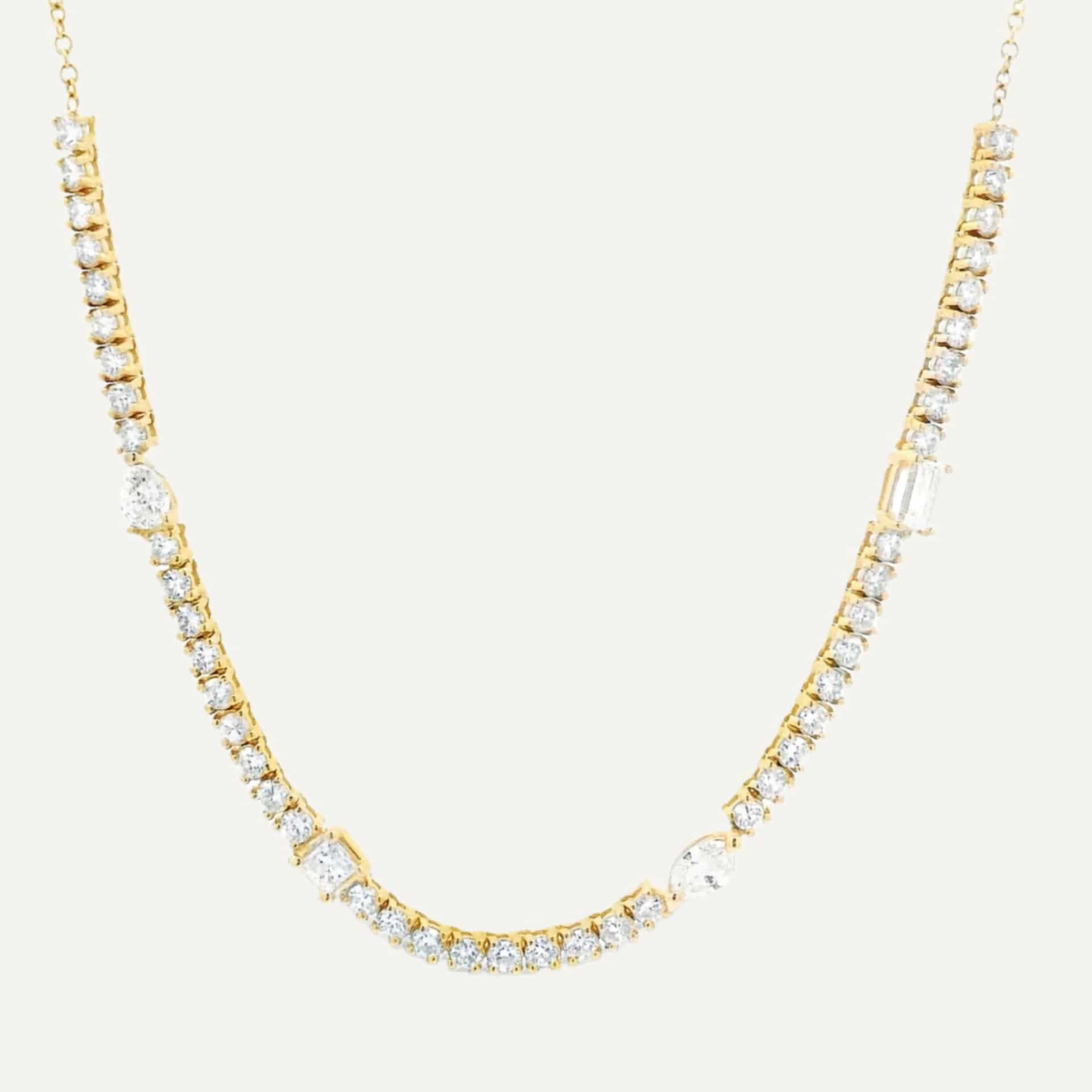 Cadena Tennis fancy 14k - miniatura 1