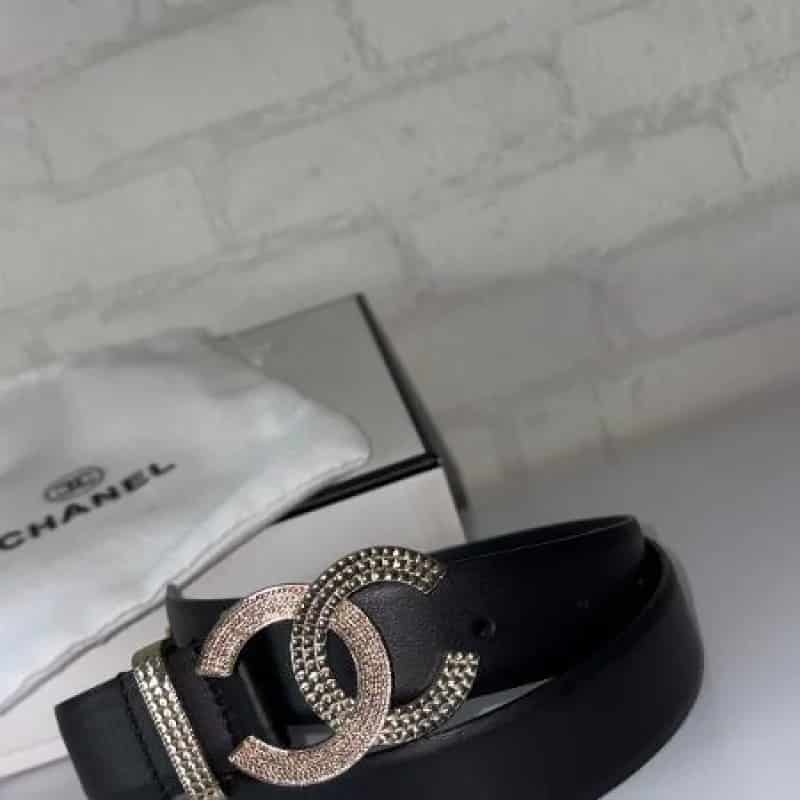CORREA CHANEL NEGRA ENCHAPE - miniatura 2