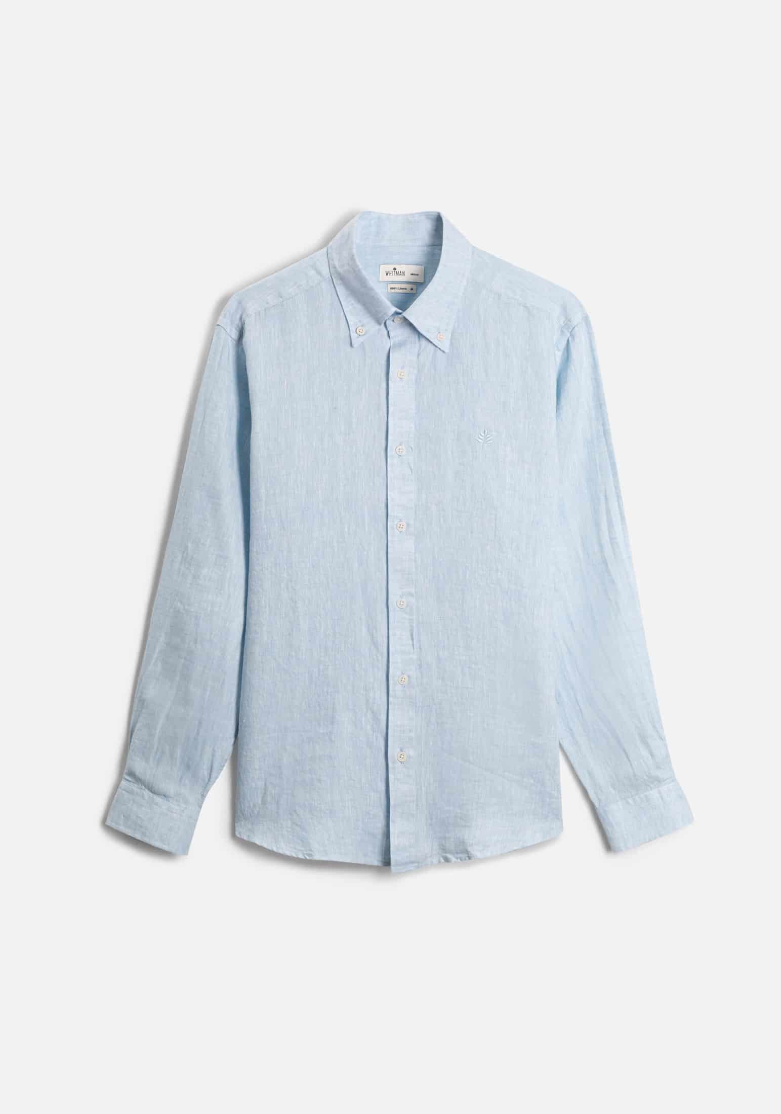 Camisa Lino CBD Azul Celeste L-Atn - miniatura 1