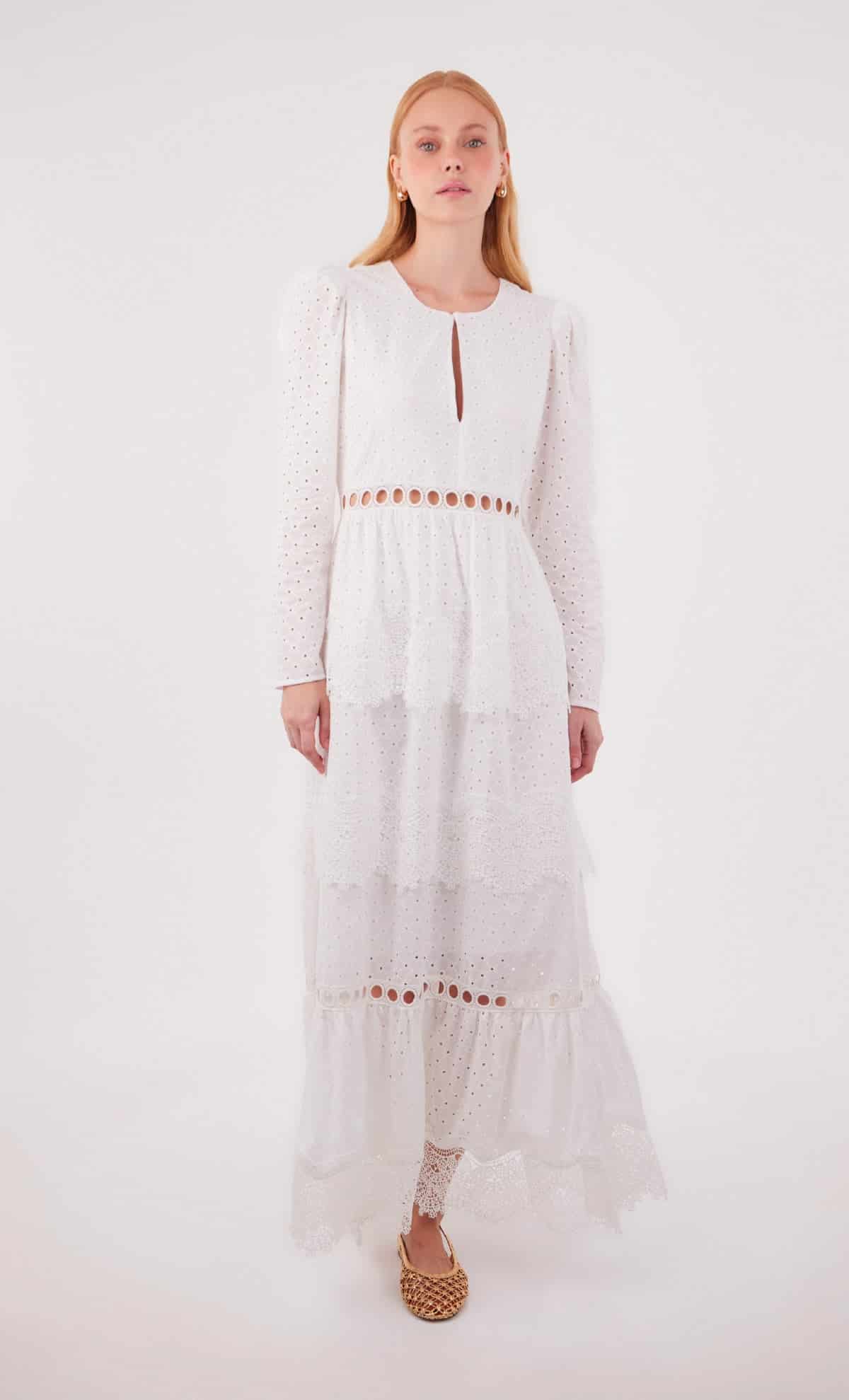 Vestido midi Merian White - miniatura 3