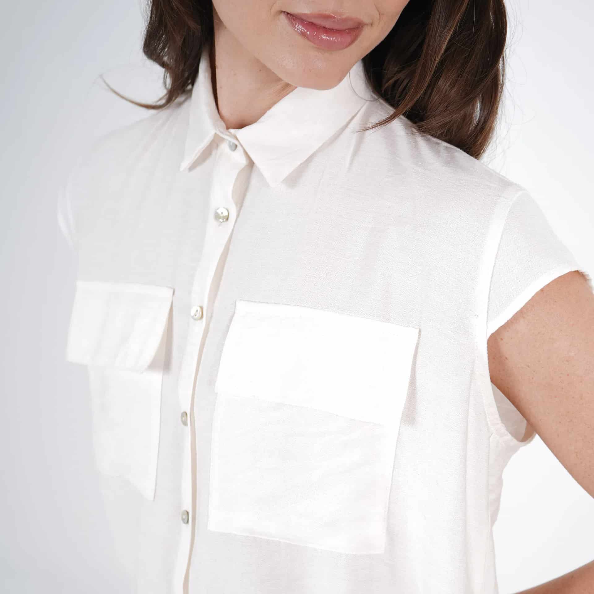 Blusa Cuello Camisero Manga Corta - miniatura 3