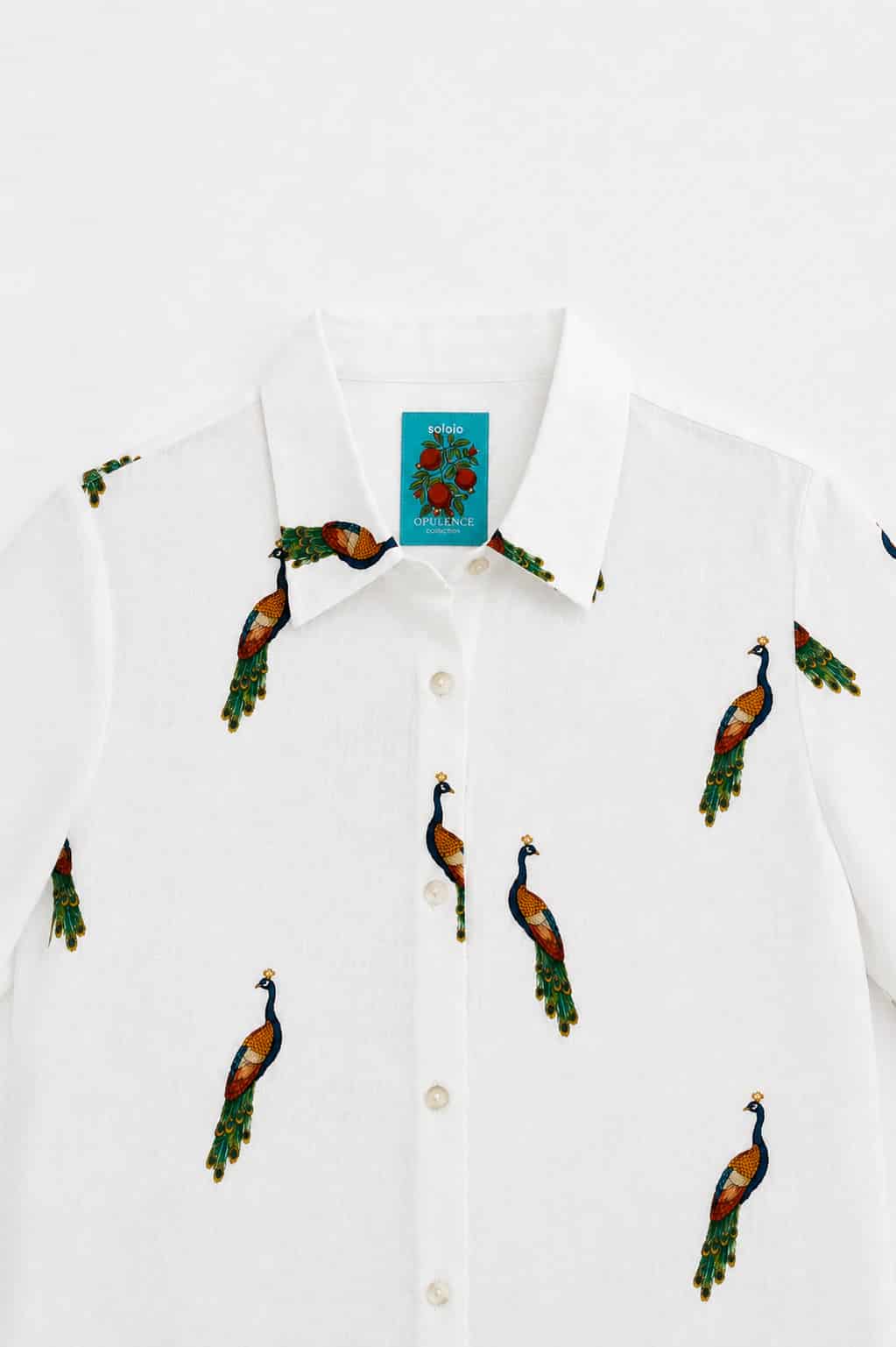 Women's Pavone linen shirt dress white - miniatura 4