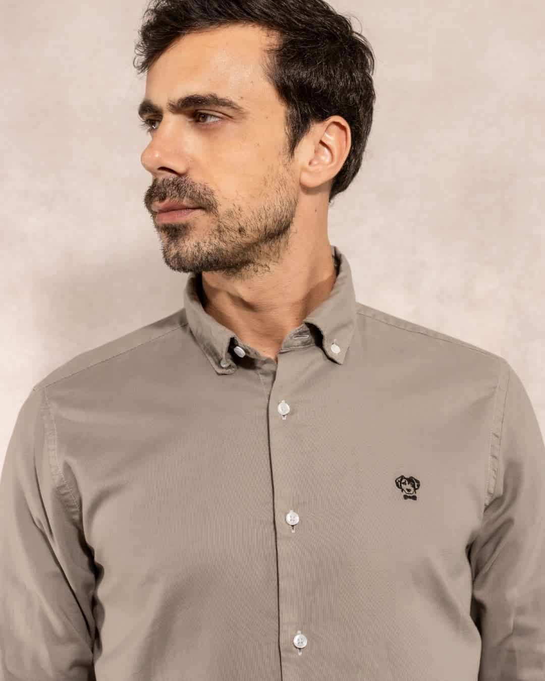 Camisa Antimanchas Oxford Gris - Talla Regular - miniatura 2