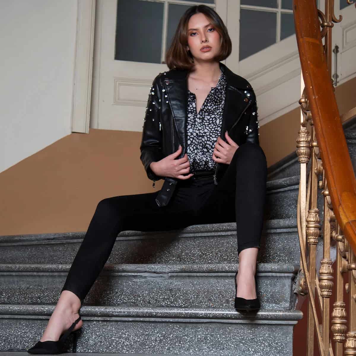 Chaqueta Sintetica Biker Crystal - miniatura 1