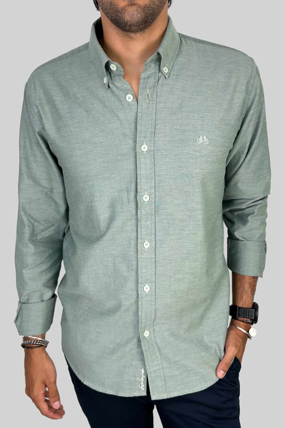 CAMISA OXFORD DOTTED GREEN - miniatura 5
