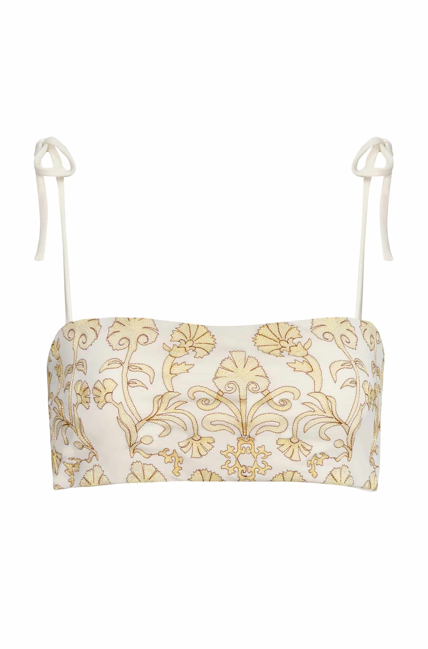 San Miguel Embroidered Top / Yellow Flowers - Ivory - miniatura 4