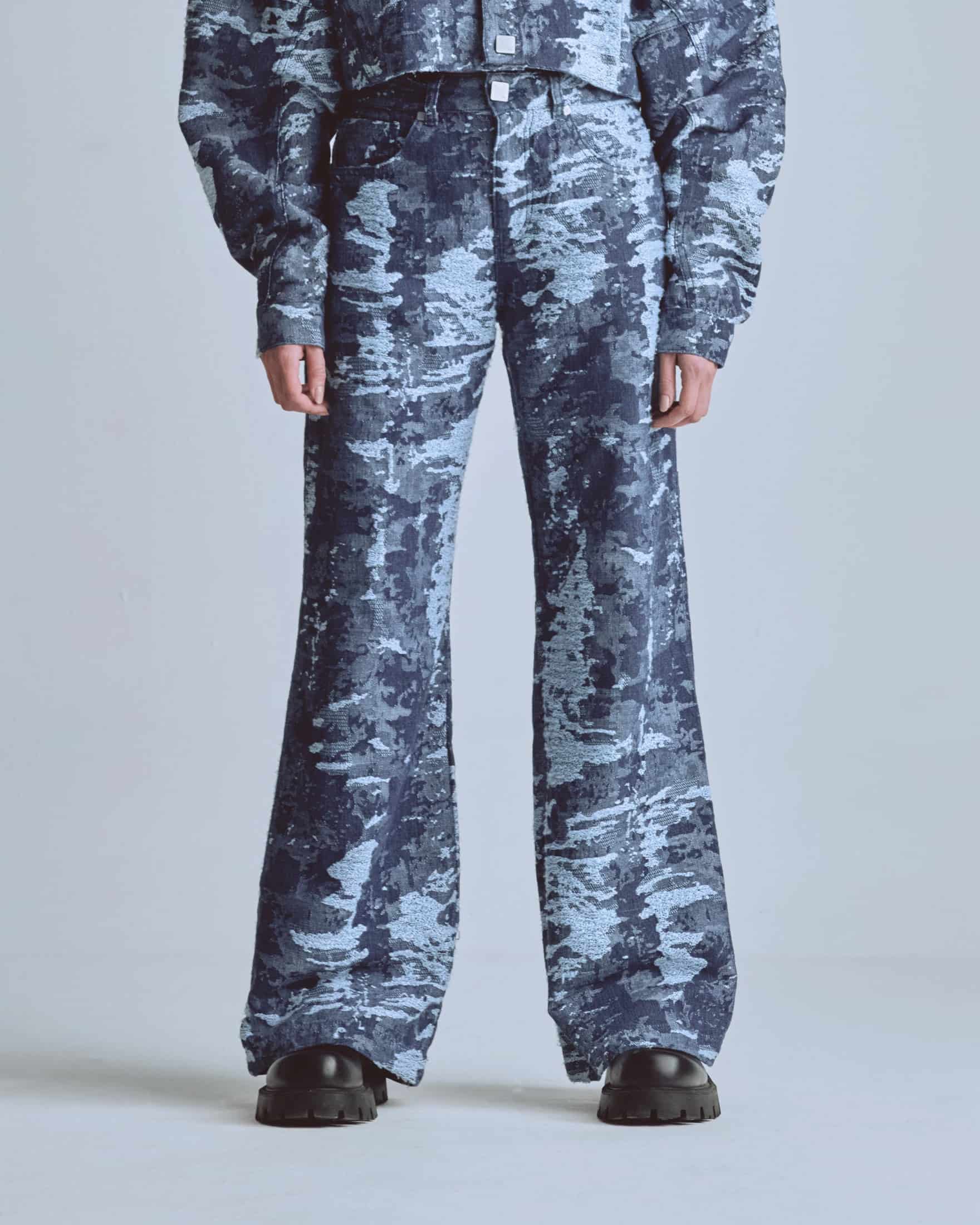 W Capsule Basic Jacquard Wide Jeans Cammo Blue - miniatura 2