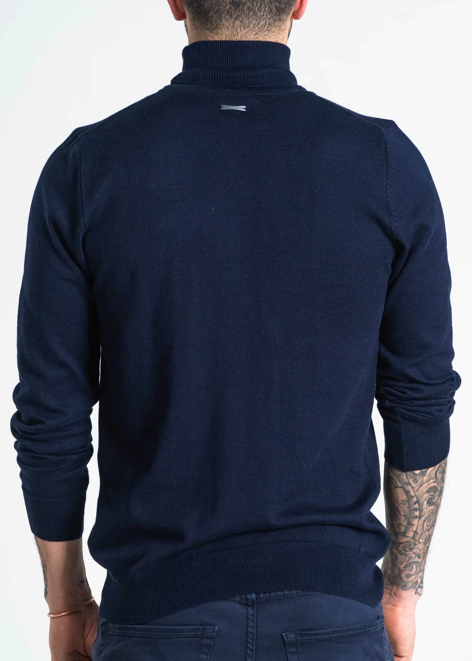 Jersey Cuello Alto Algodón Azul Oscuro - miniatura 5