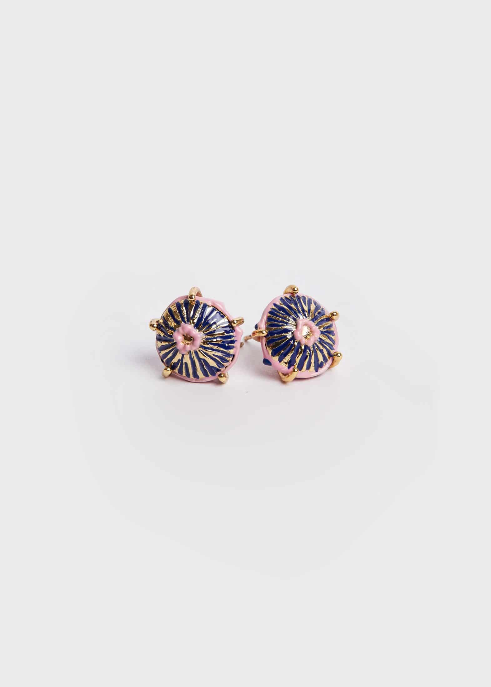 Aretes midi sombrerito azul rosa - miniatura 4