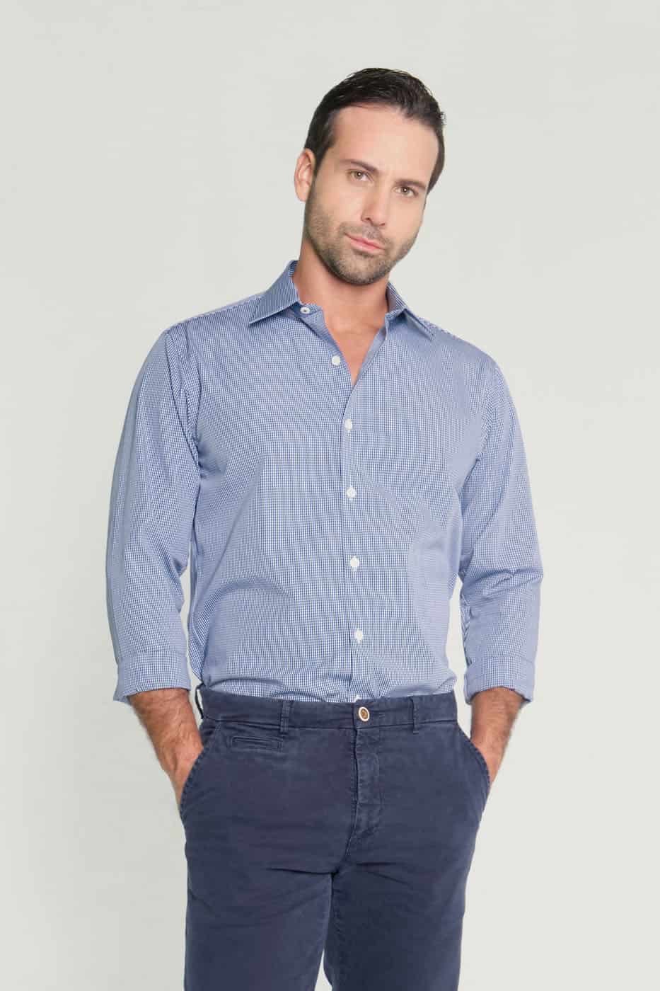 Camisa Classic Algodón Azul Oscuro - miniatura 1