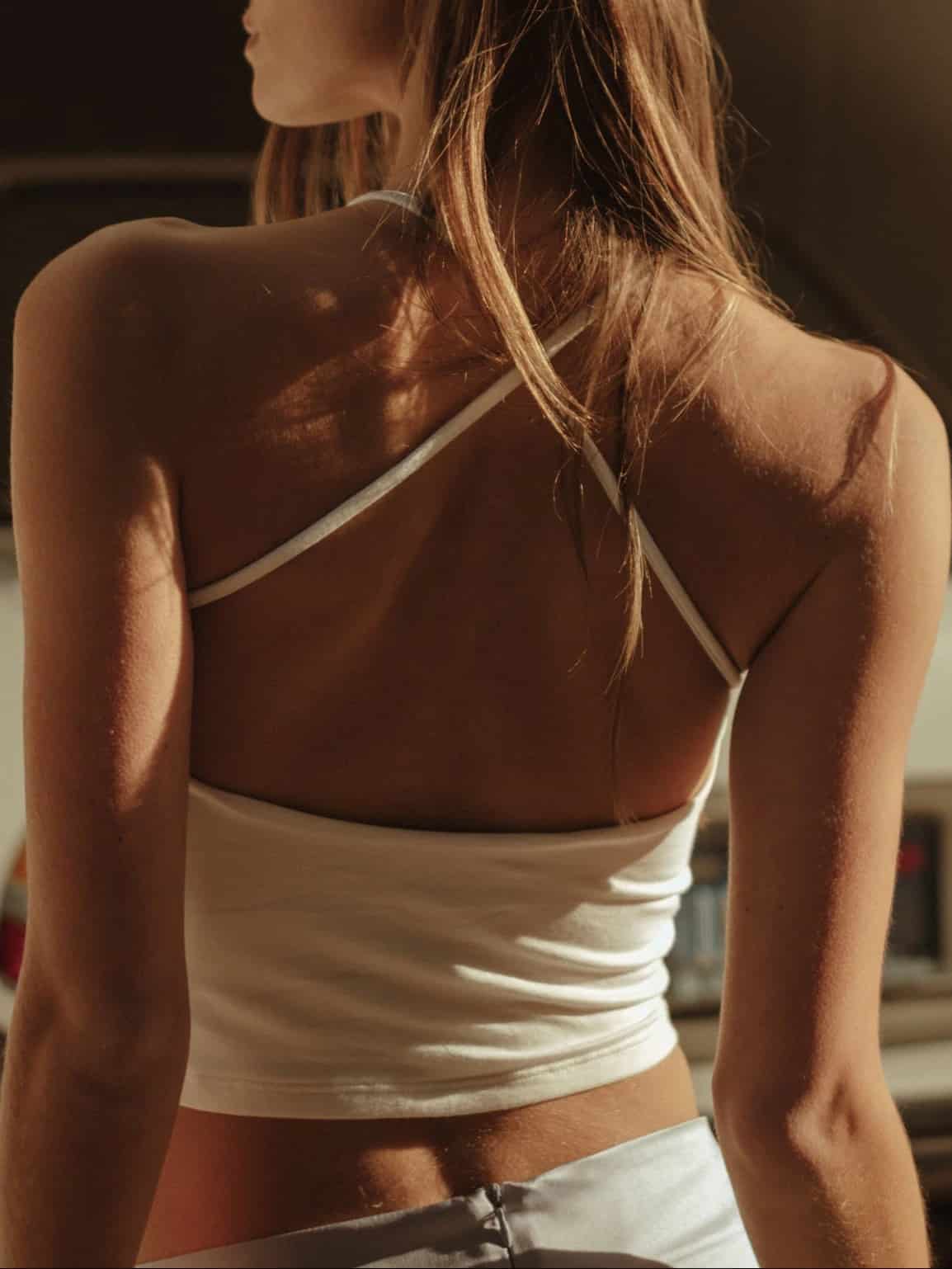 CROSS BACK MIDI TOP - SOFT WHITE - miniatura 1
