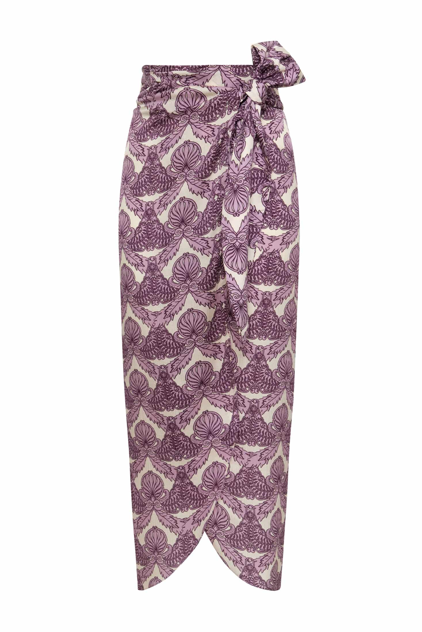Mapara Martellato Silk Skirt / Ecru Ornament Lila - miniatura 1