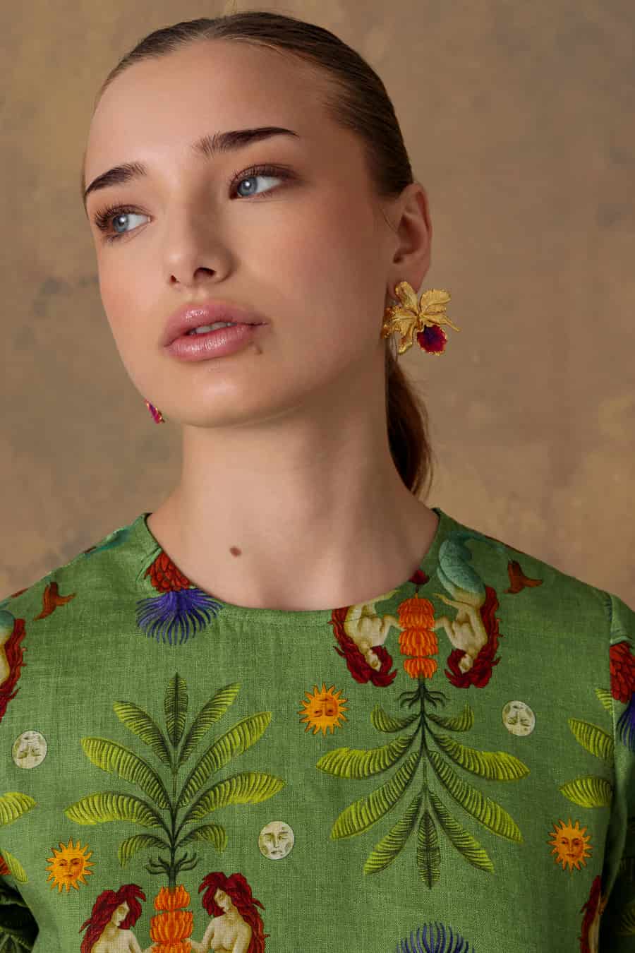 Wome's dress linen marea green - miniatura 5