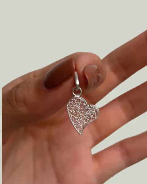 Topo Corazón en plata ley 950 en Filigrana - miniatura 1