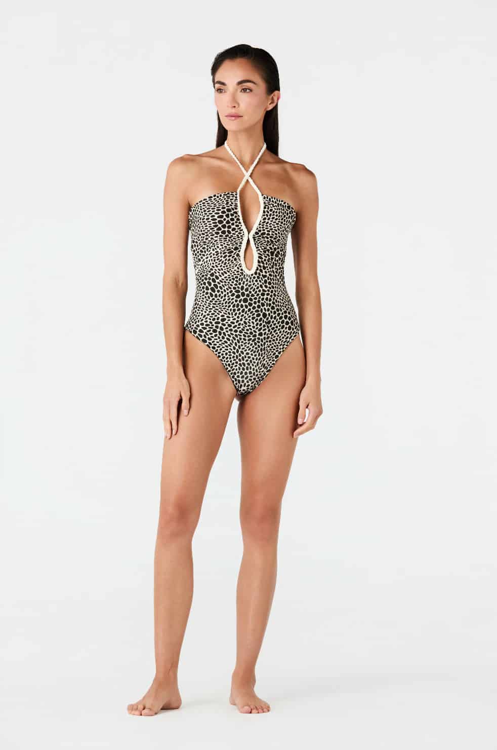 Saint Tropez One Piece / Ivory & Black Animal Print - miniatura 1