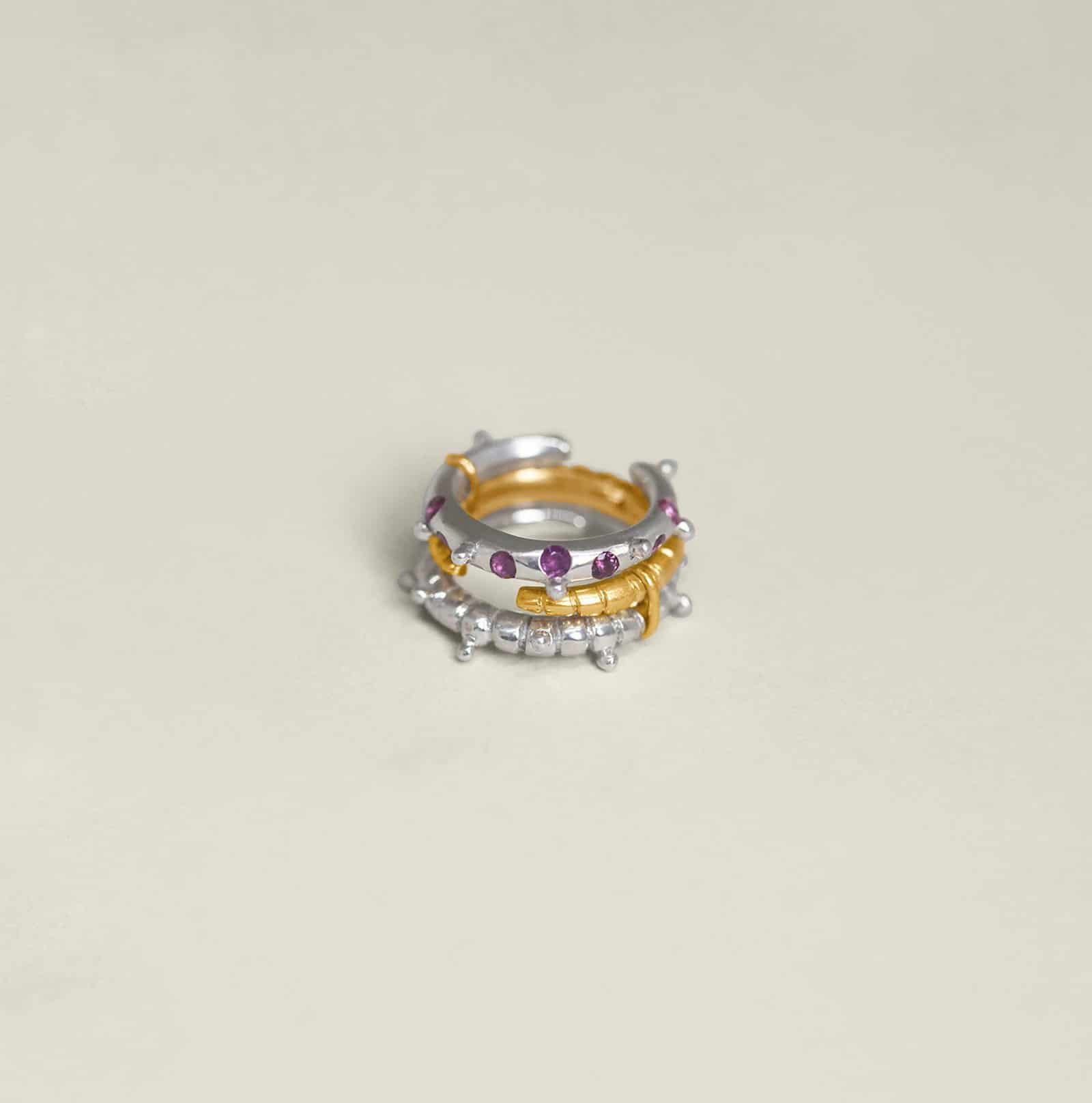 Triple Akis Ruby Ring - miniatura 3