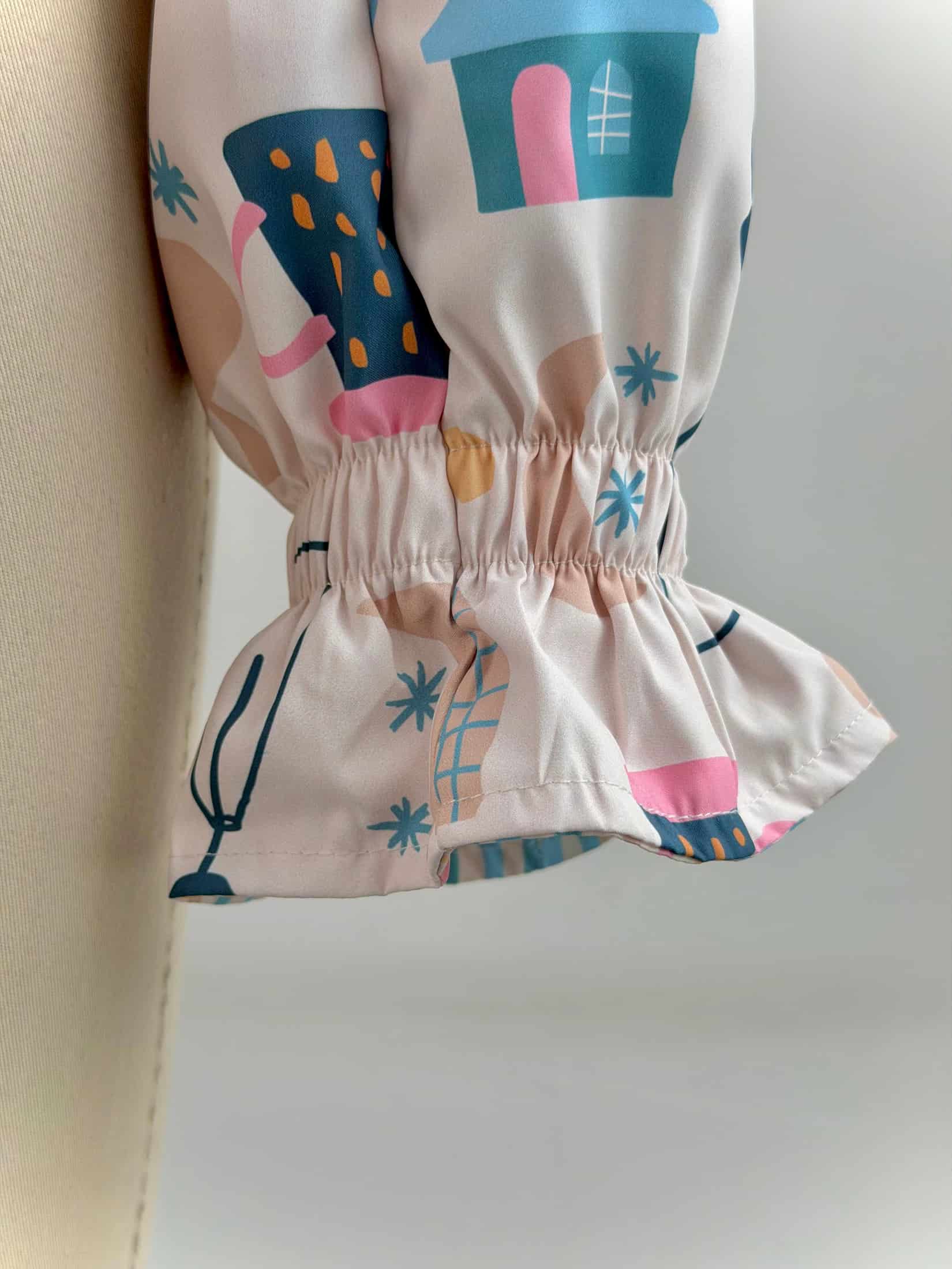 Chaqueta corta estampada crema - miniatura 8