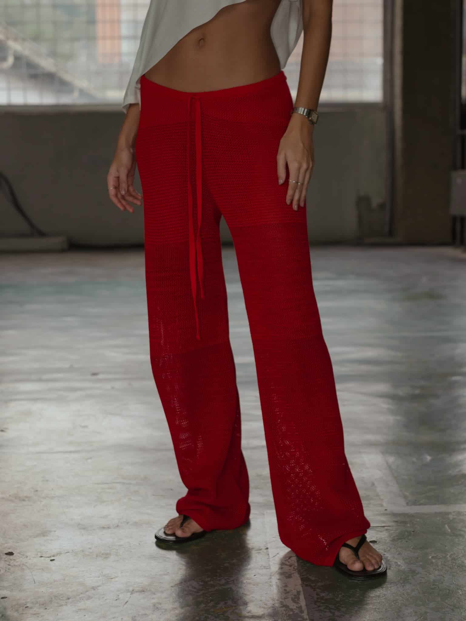 CLASSIC KNIT PANT - ROBUST RED - miniatura 3
