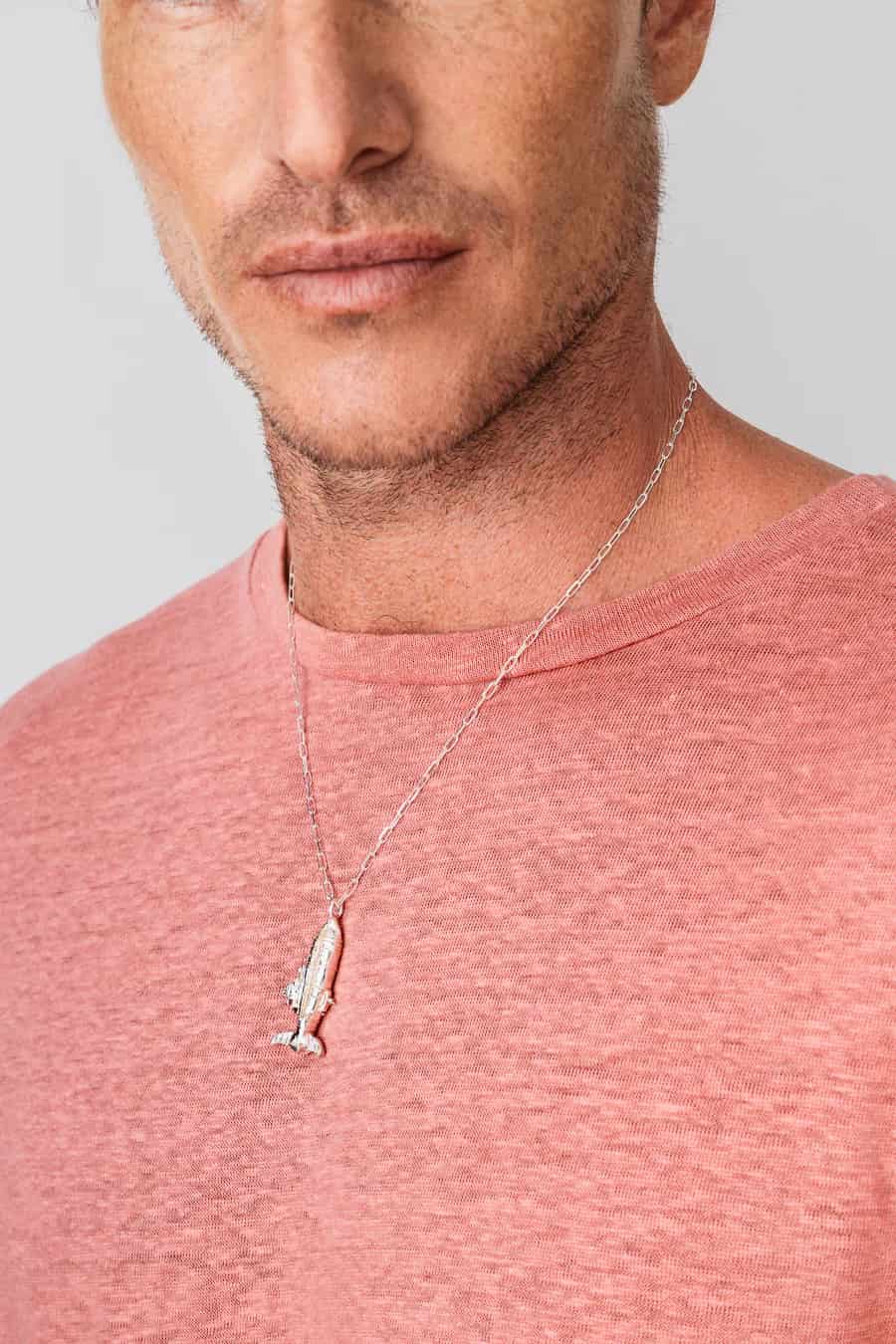 Men's linen t-shirt red - miniatura 6