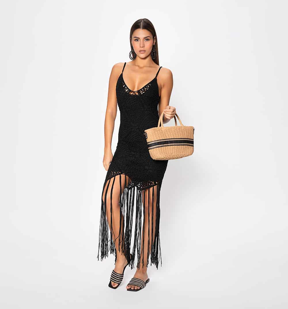 Vestido crochet con flecos - miniatura 5
