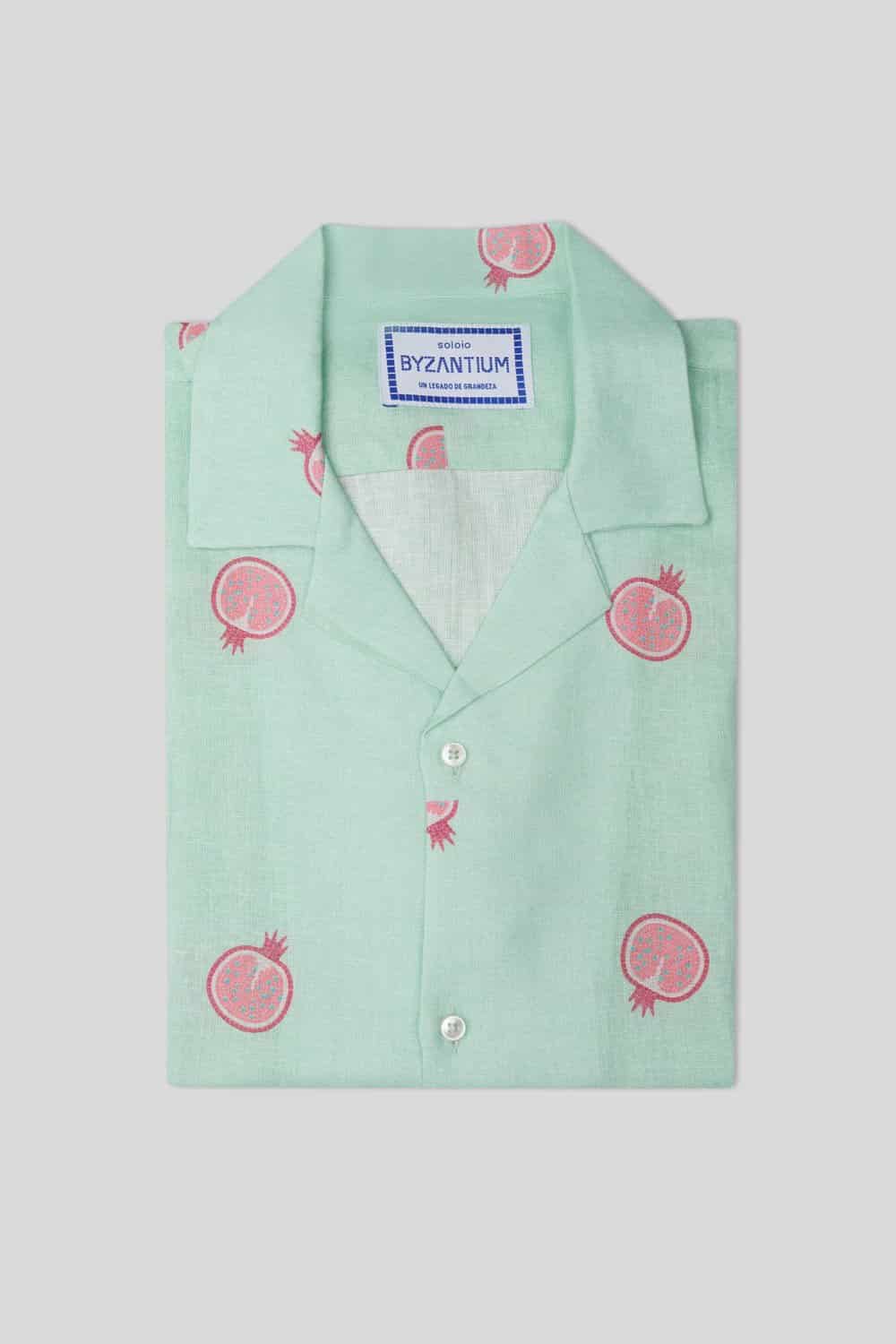 Men's bastión linen shirt turquoise - miniatura 4