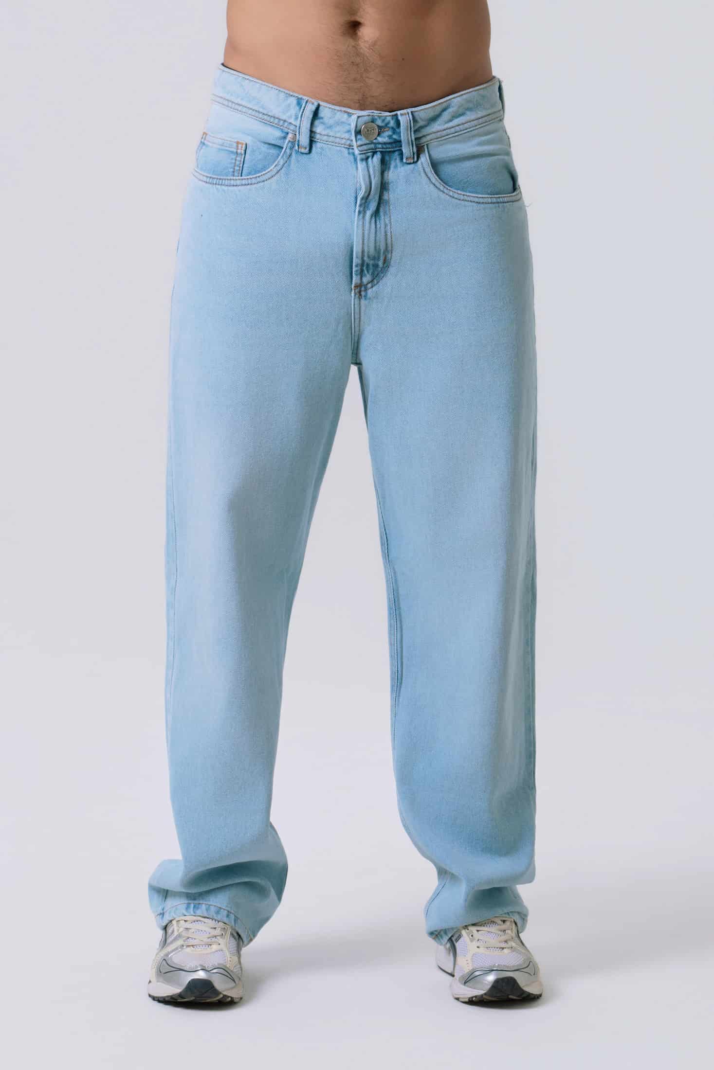 JEAN 5 BOLSILLOS COLOR AZUL HIELO - miniatura 3